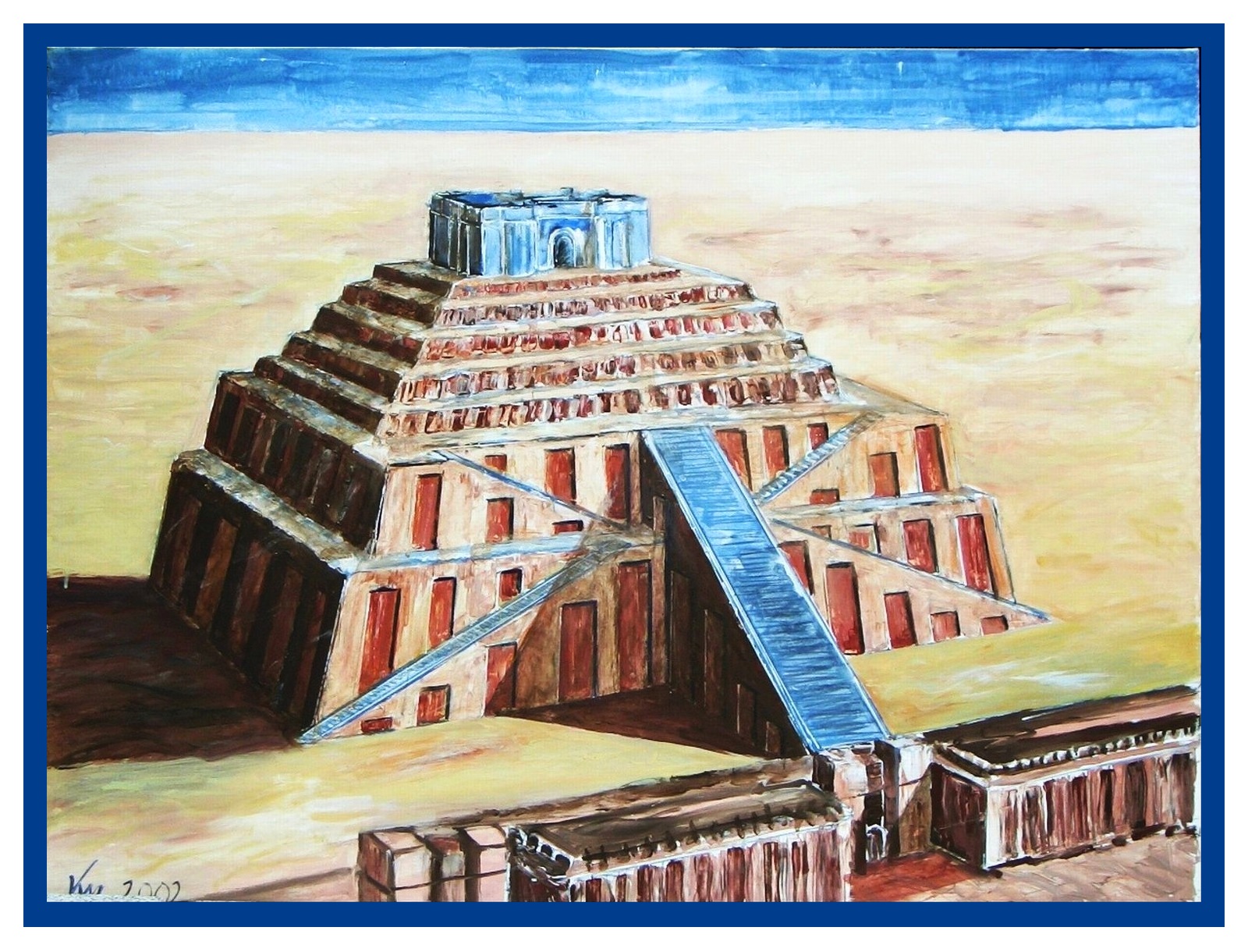 Вавилонская башня зиккурат Этеменанки в Вавилоне
