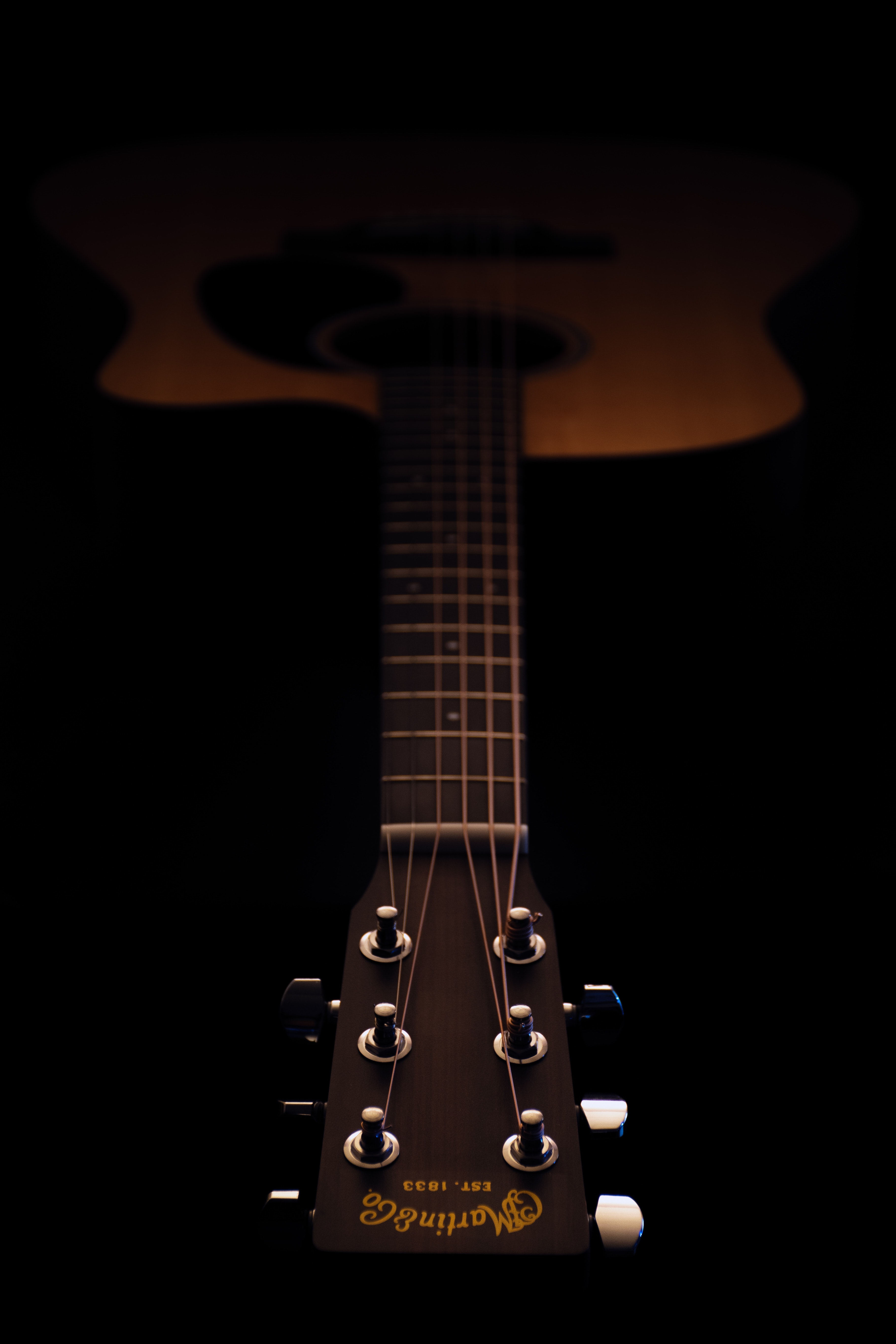 guitar, music, dark, strings, acoustics HD wallpaper
