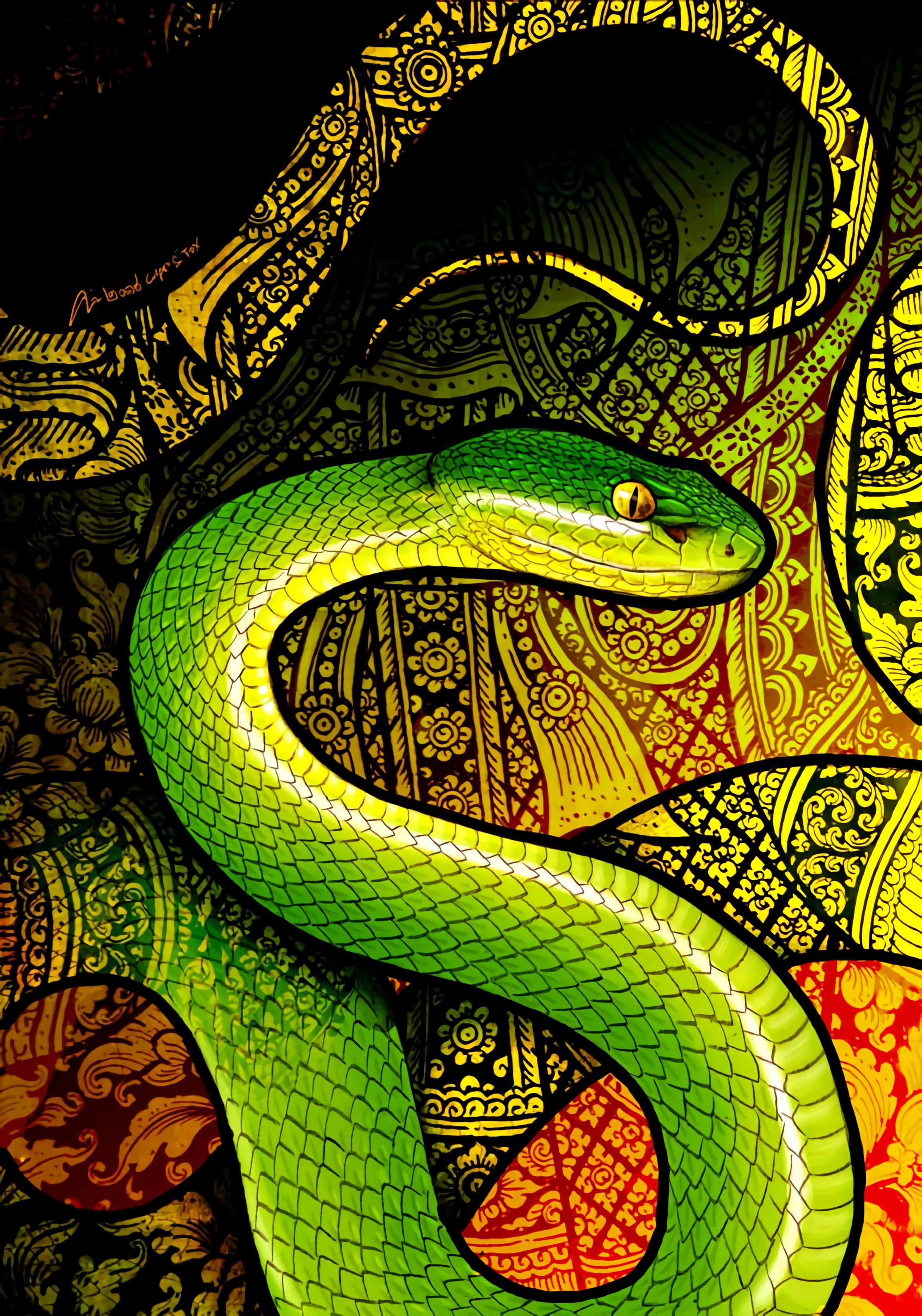 Smartphone Background snake, reptile, art