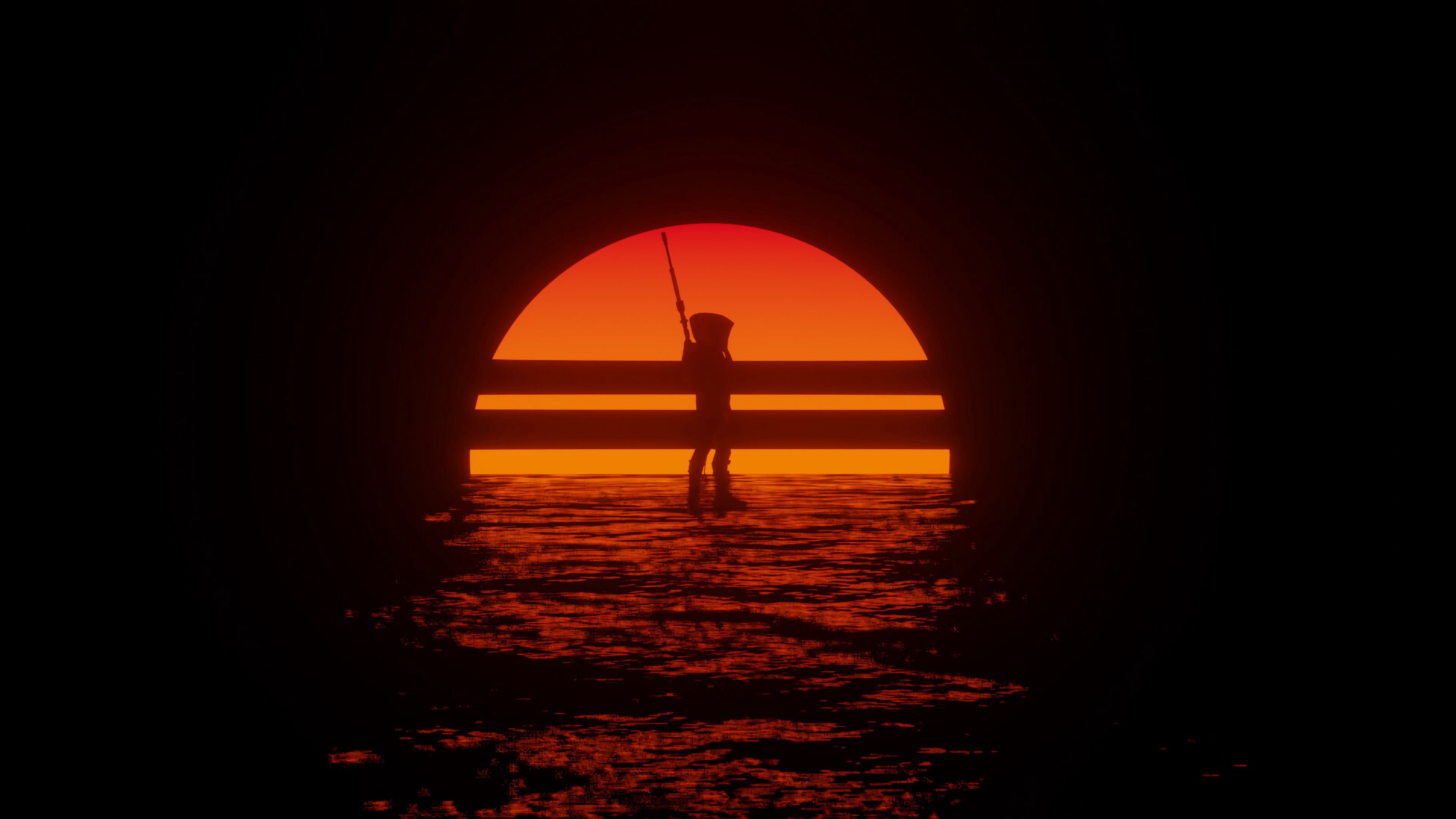 113225 Screensavers and Wallpapers Cyborg for phone. Download sunset, art, silhouette, cyborg pictures for free