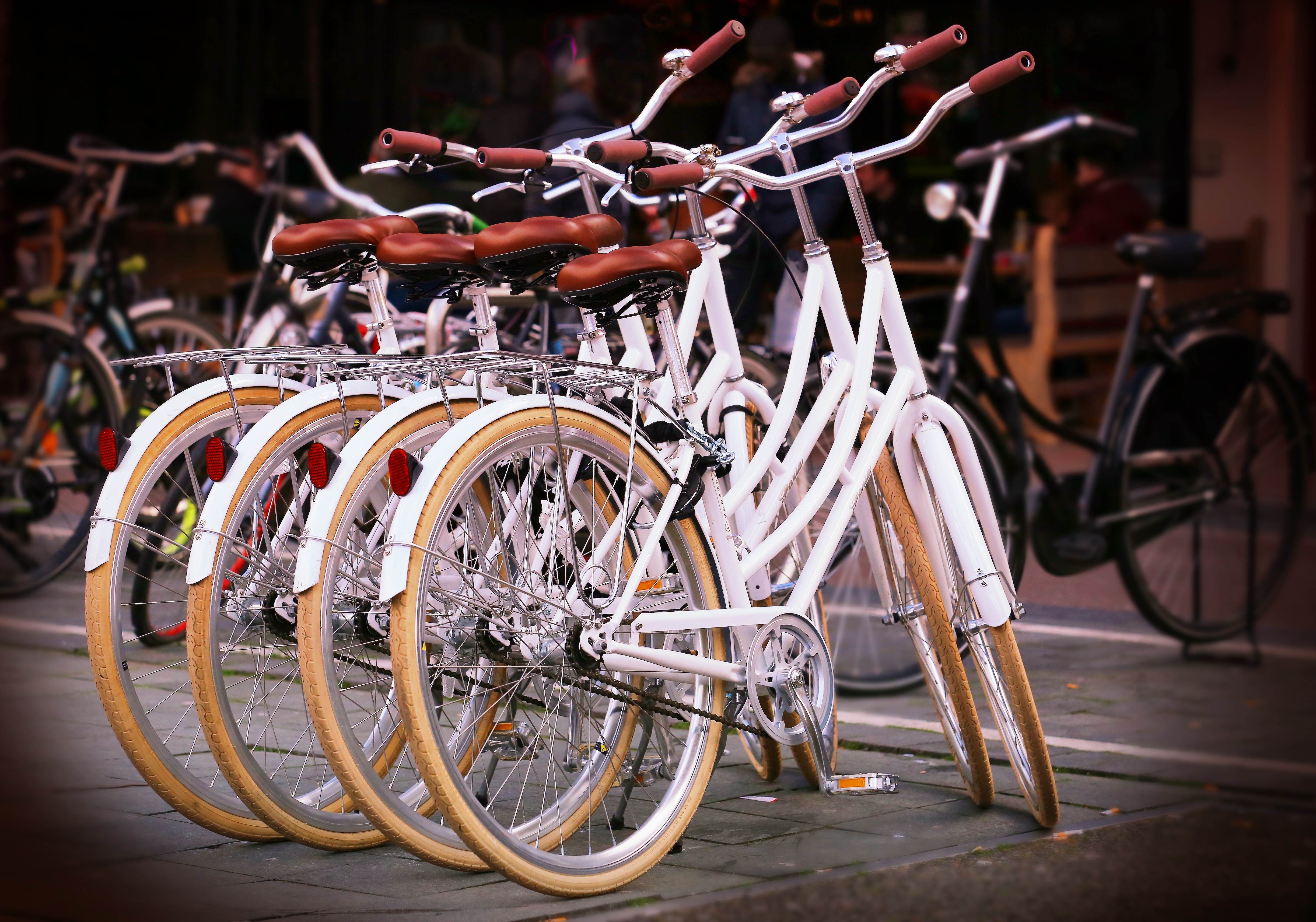 bicycles, miscellanea, miscellaneous, street, parking HD wallpaper