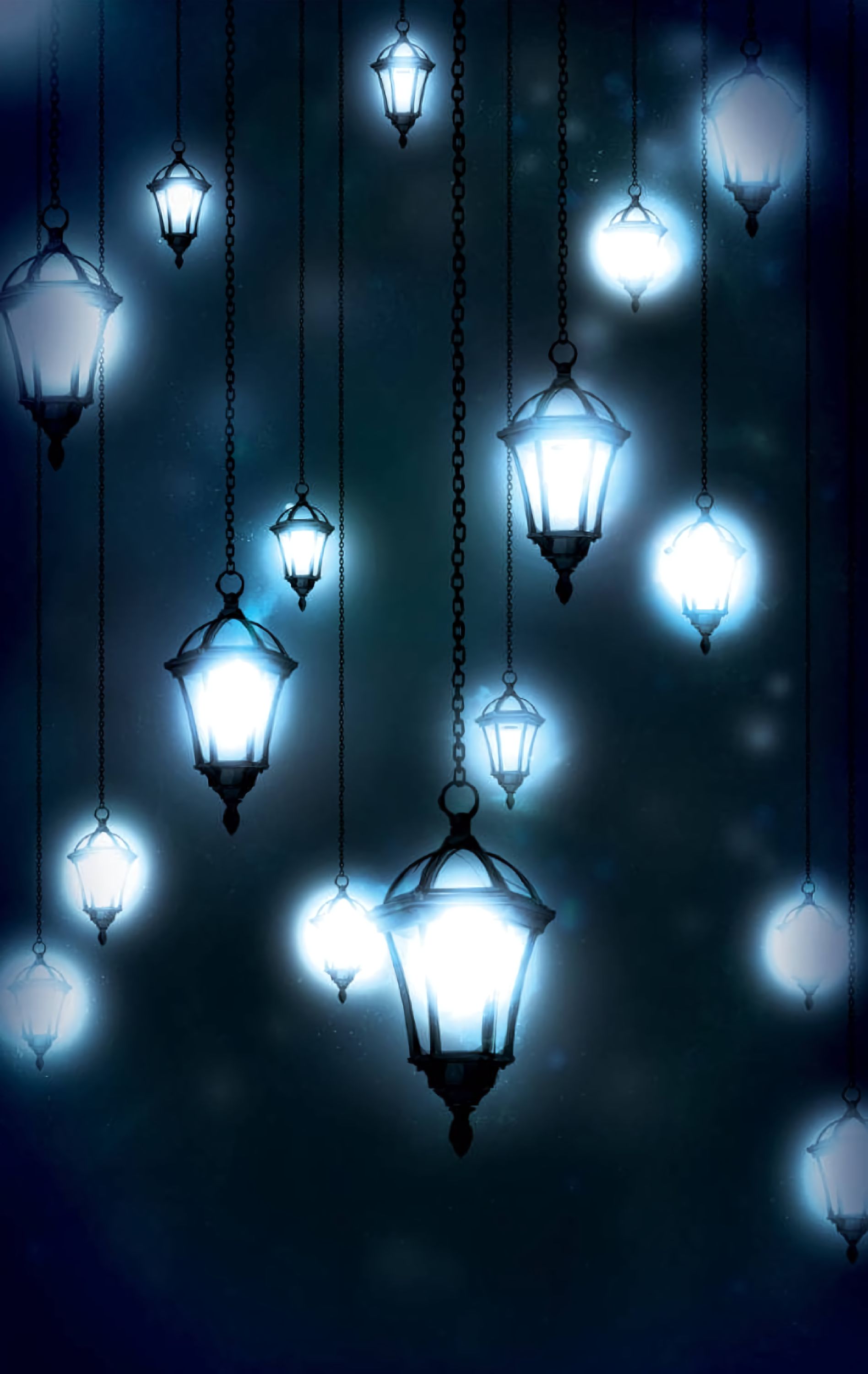 4K Phone Wallpaper illumination, bokeh, boquet, lanterns