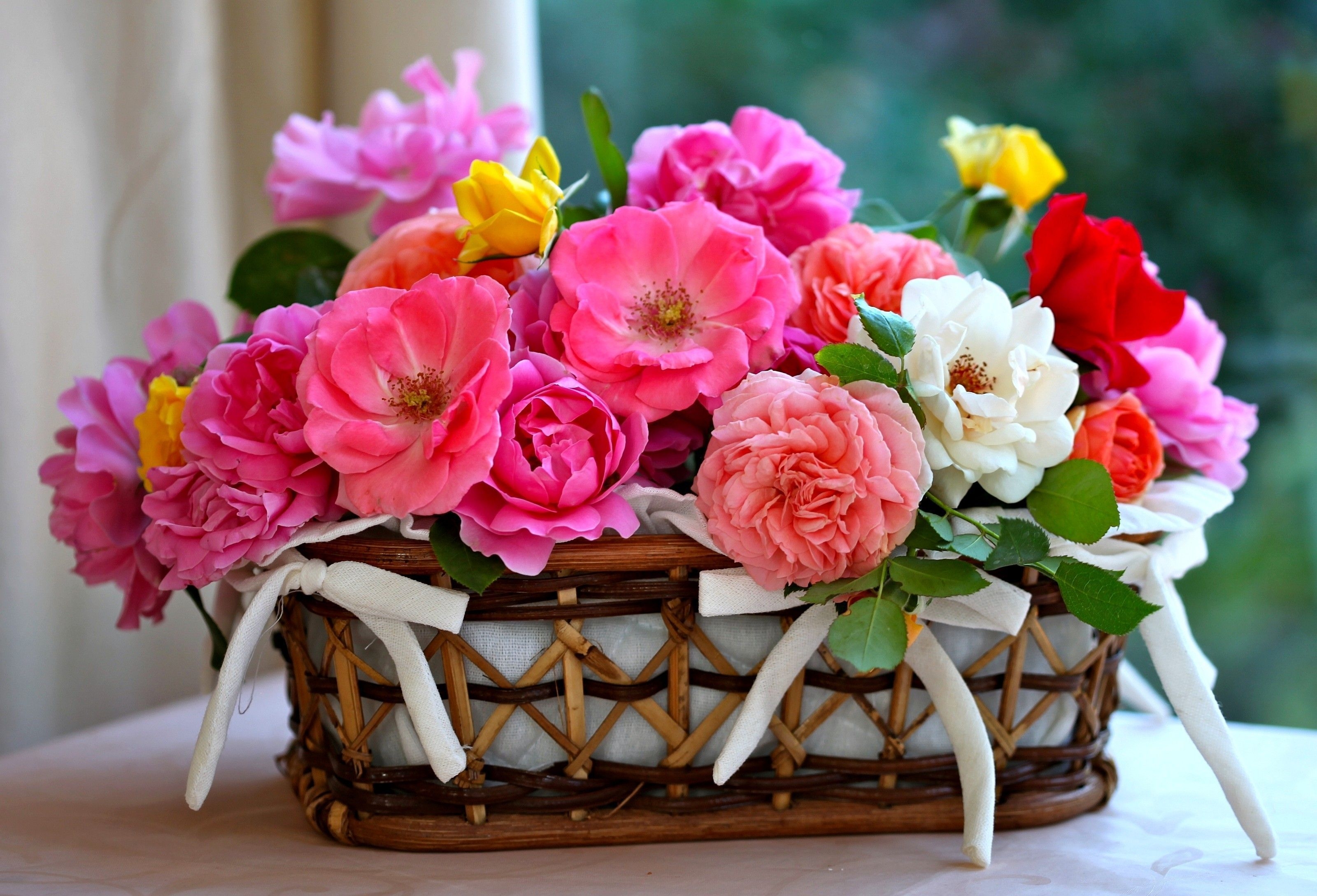 Handy-Wallpaper Roses, Blumen, Schönheit, Aufgelöst, Lose, Knospen, Viel, Korb, Anders, Verschieden kostenlos herunterladen.
