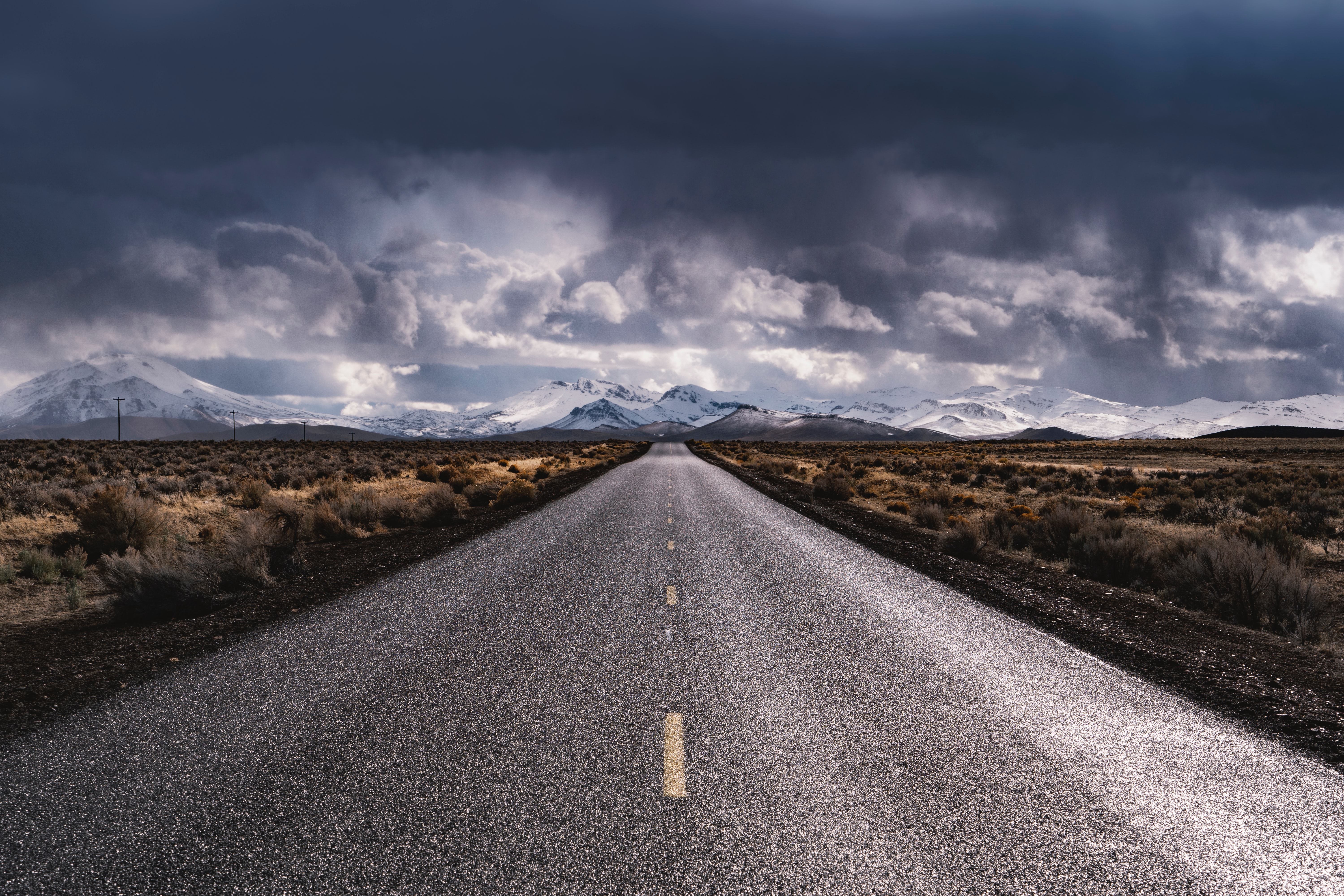 nature, mountains, clouds, road, markup, dahl, distance Full HD