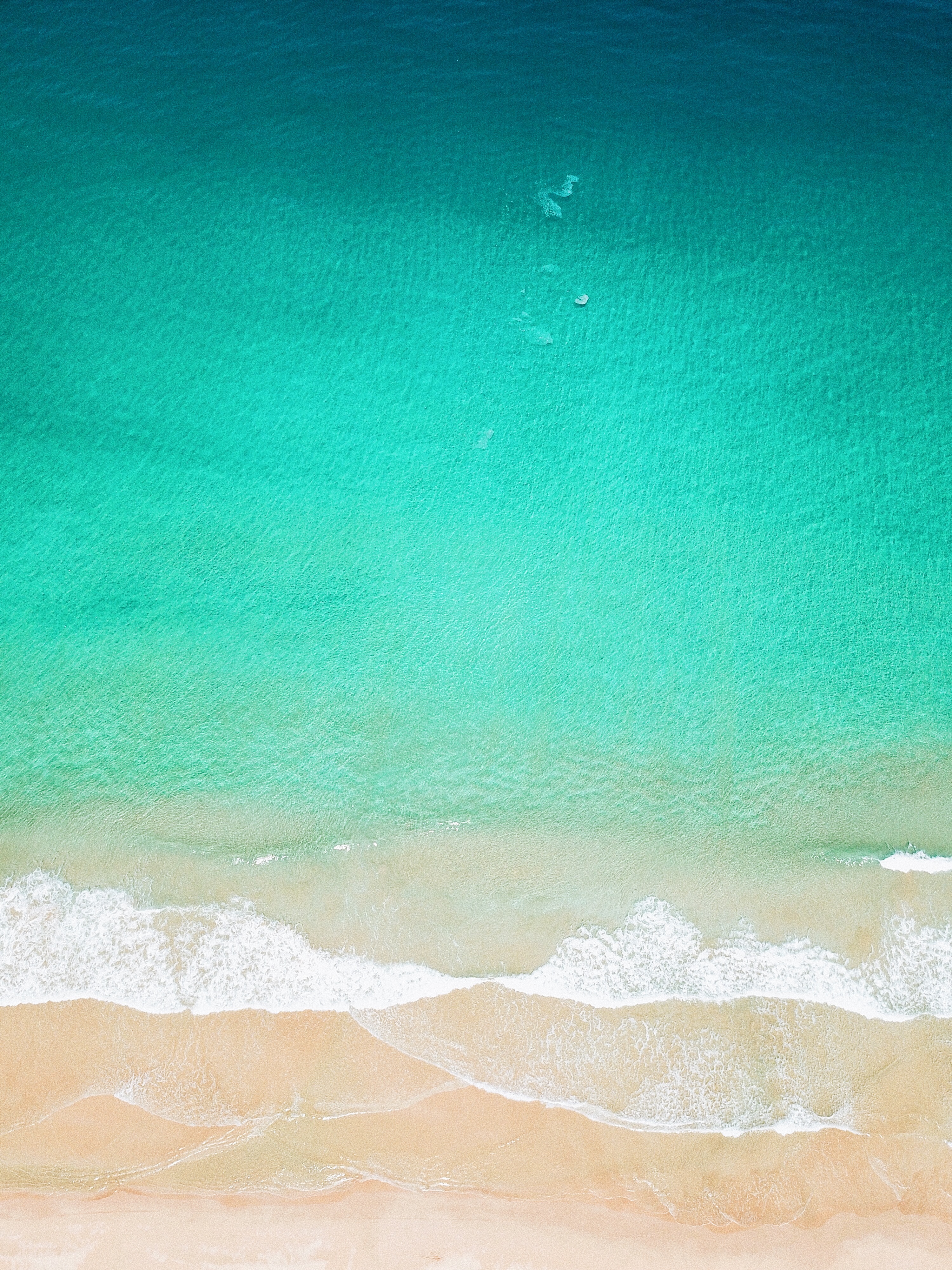 beach, ocean, nature, view from above, surf, wave UHD