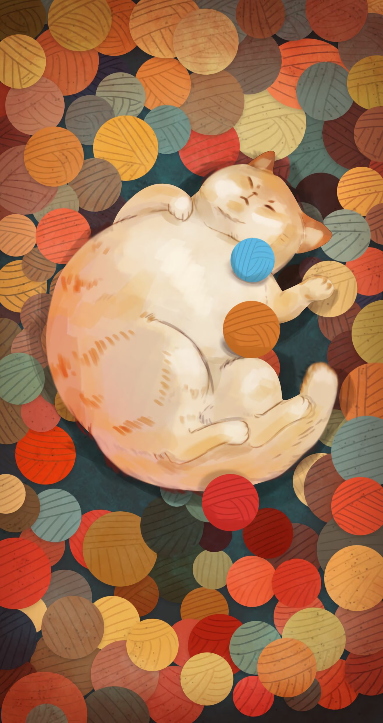137035壁紙のダウンロード猫, アート, サークル, 円, ネコ, おかしい, 可笑しい-スクリーンセーバーと写真を無料で