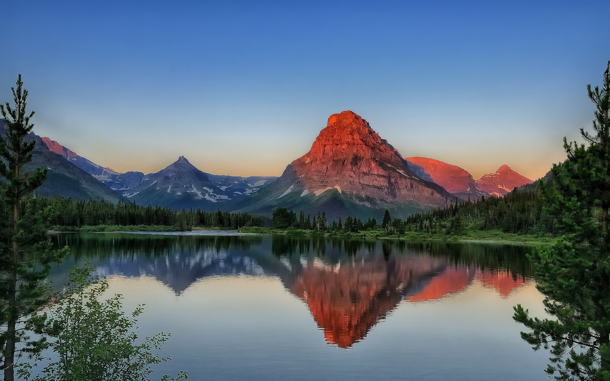 mountains, sunrise, lake, earth download for free