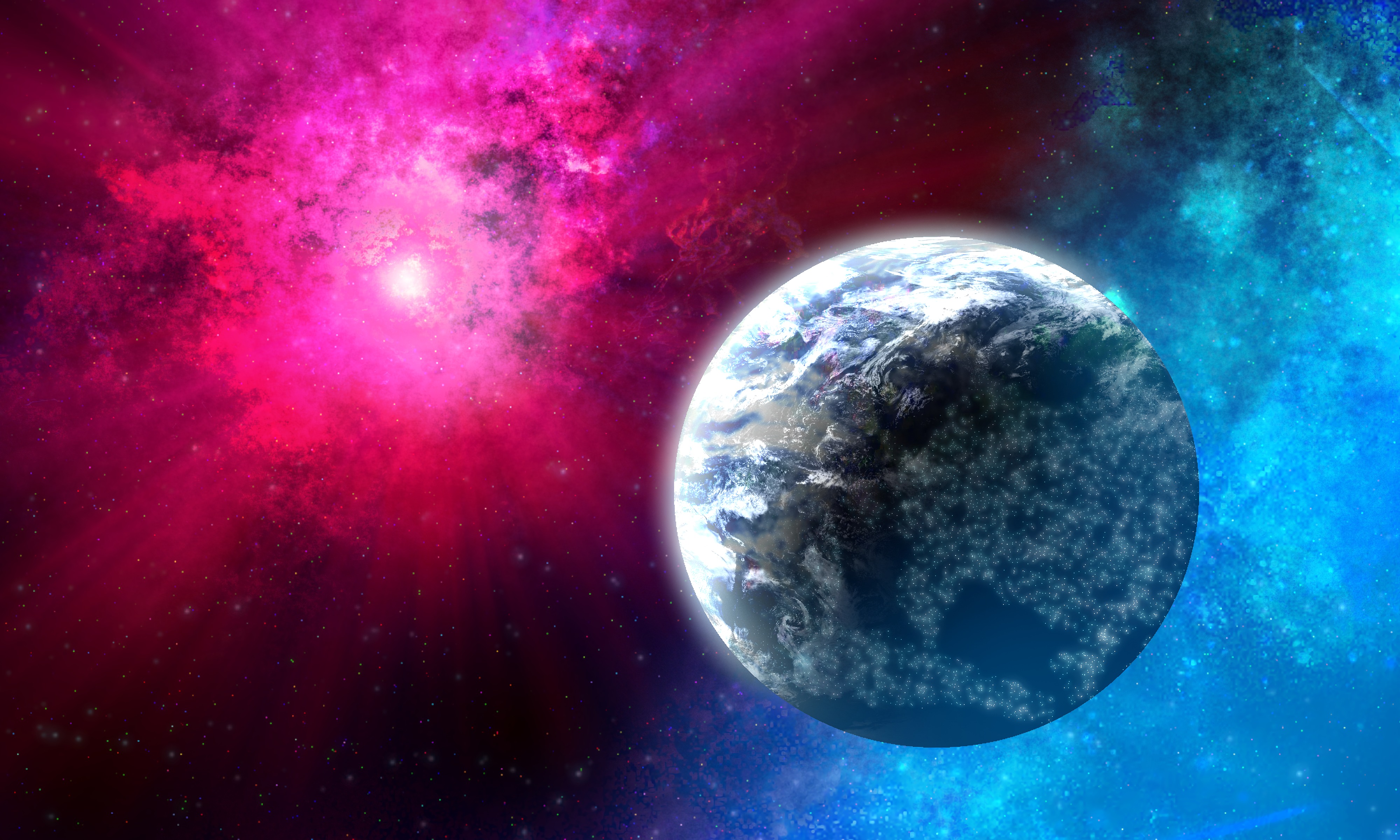 Laden Sie das Planet, Sterne, Universum, Balken, Strahlen, Planeten-Bild kostenlos auf Ihren PC-Desktop herunter