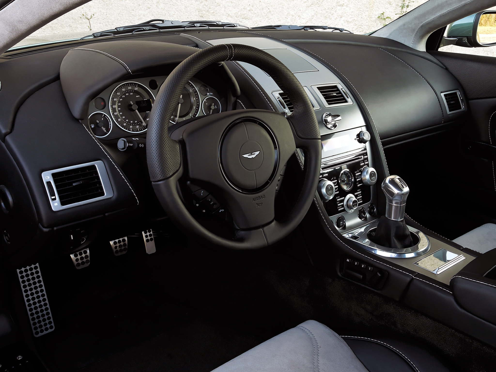 interior, aston martin, cars, black, dbs, 2008, steering wheel, rudder, salon, speedometer