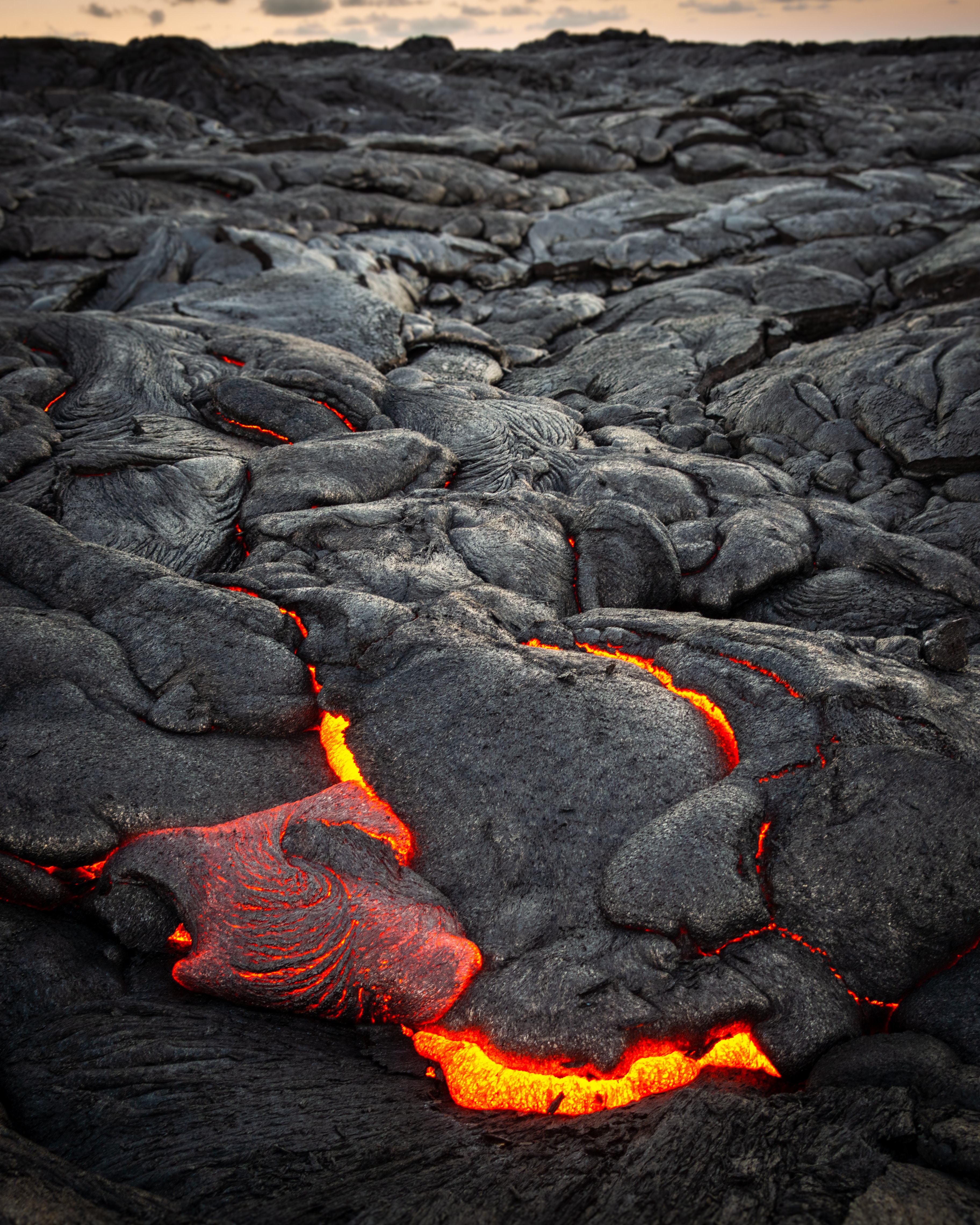 irregularities, volcano, surface, fiery Lava HD Android Wallpapers