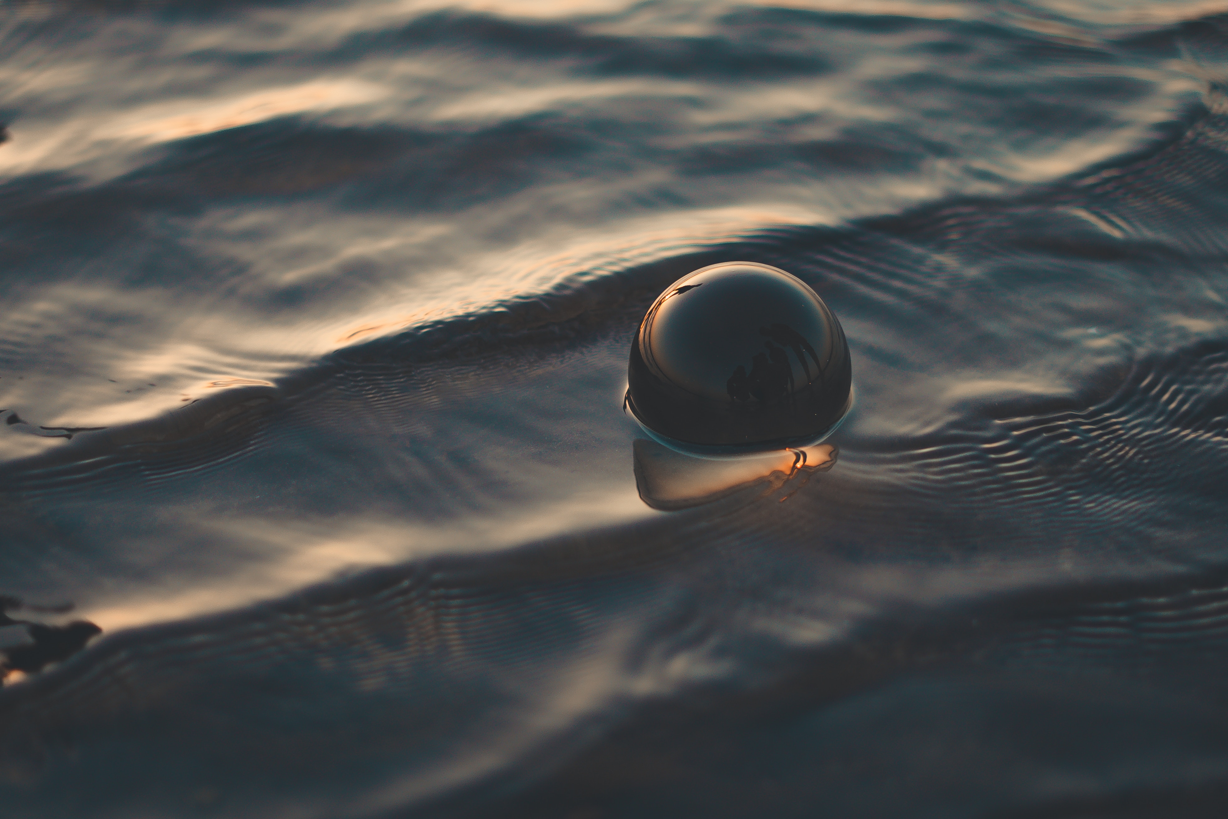 water, waves, macro, wet, ball, sphere