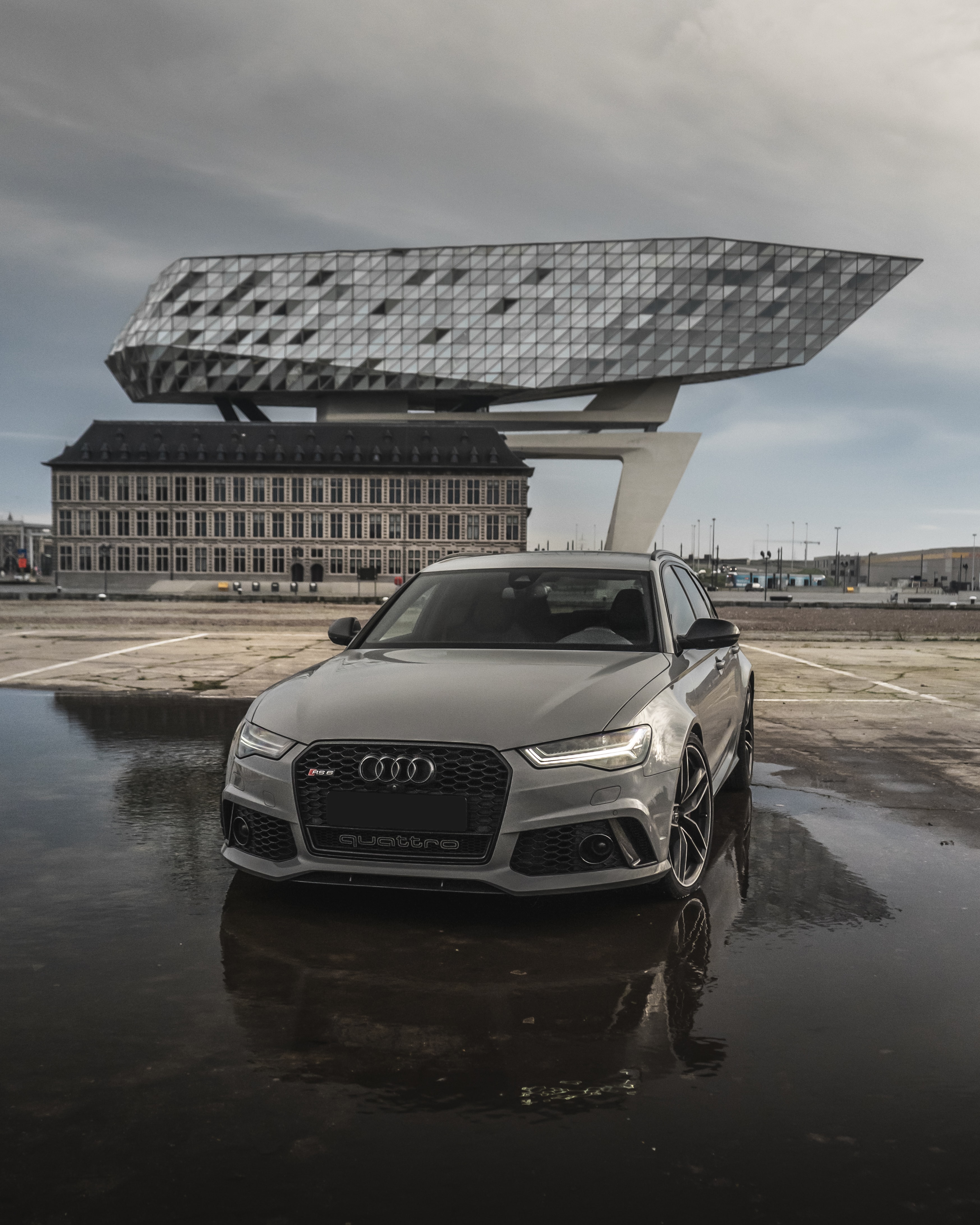 High Definition wallpaper cars, audi rs6, front view, grey