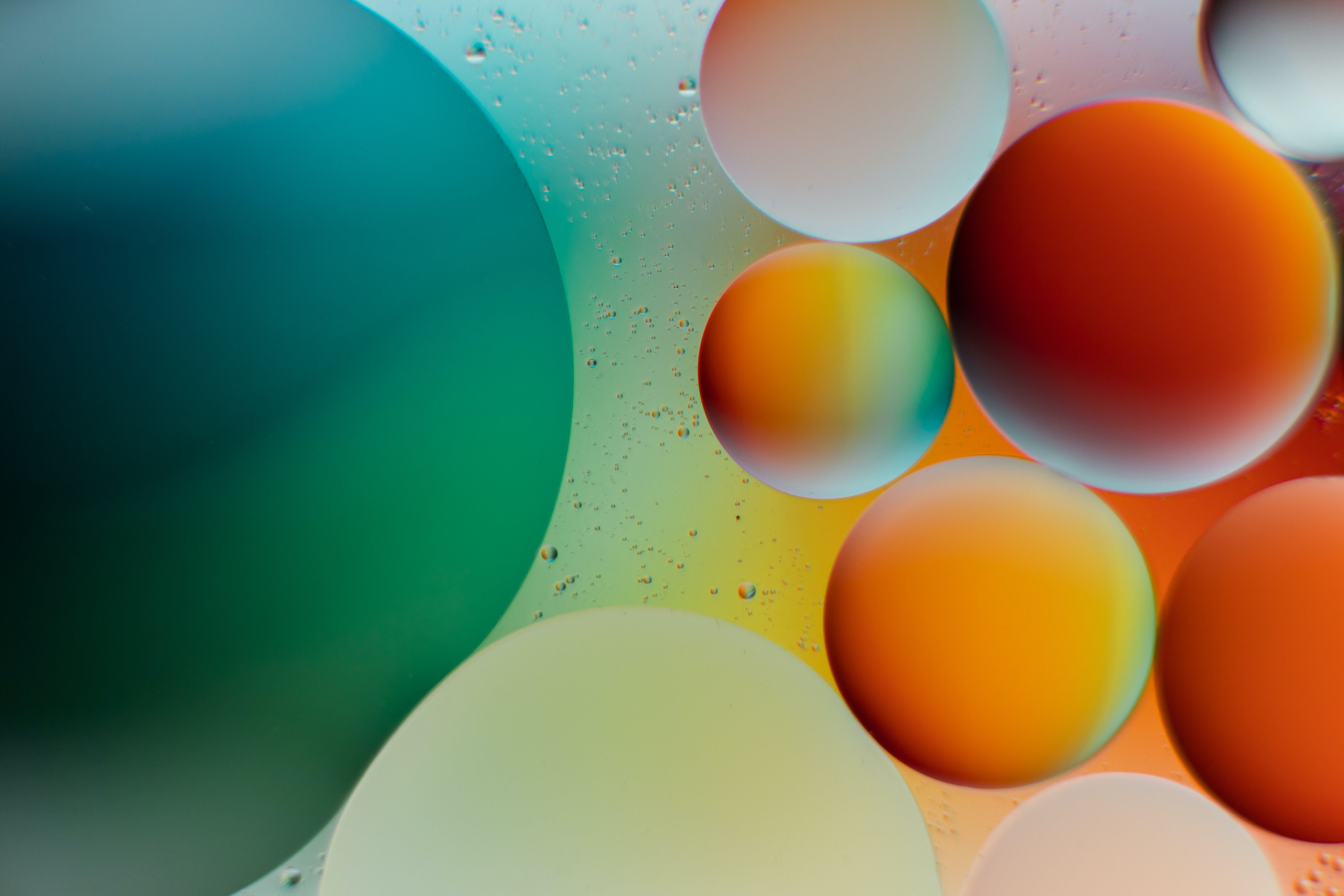 Laden Sie das Abstrakt, Bubbles, Kreise, Mehrfarbig, Bunten, Runden, Runde, Gradient, Farbverlauf, Bälle-Bild kostenlos auf Ihren PC-Desktop herunter