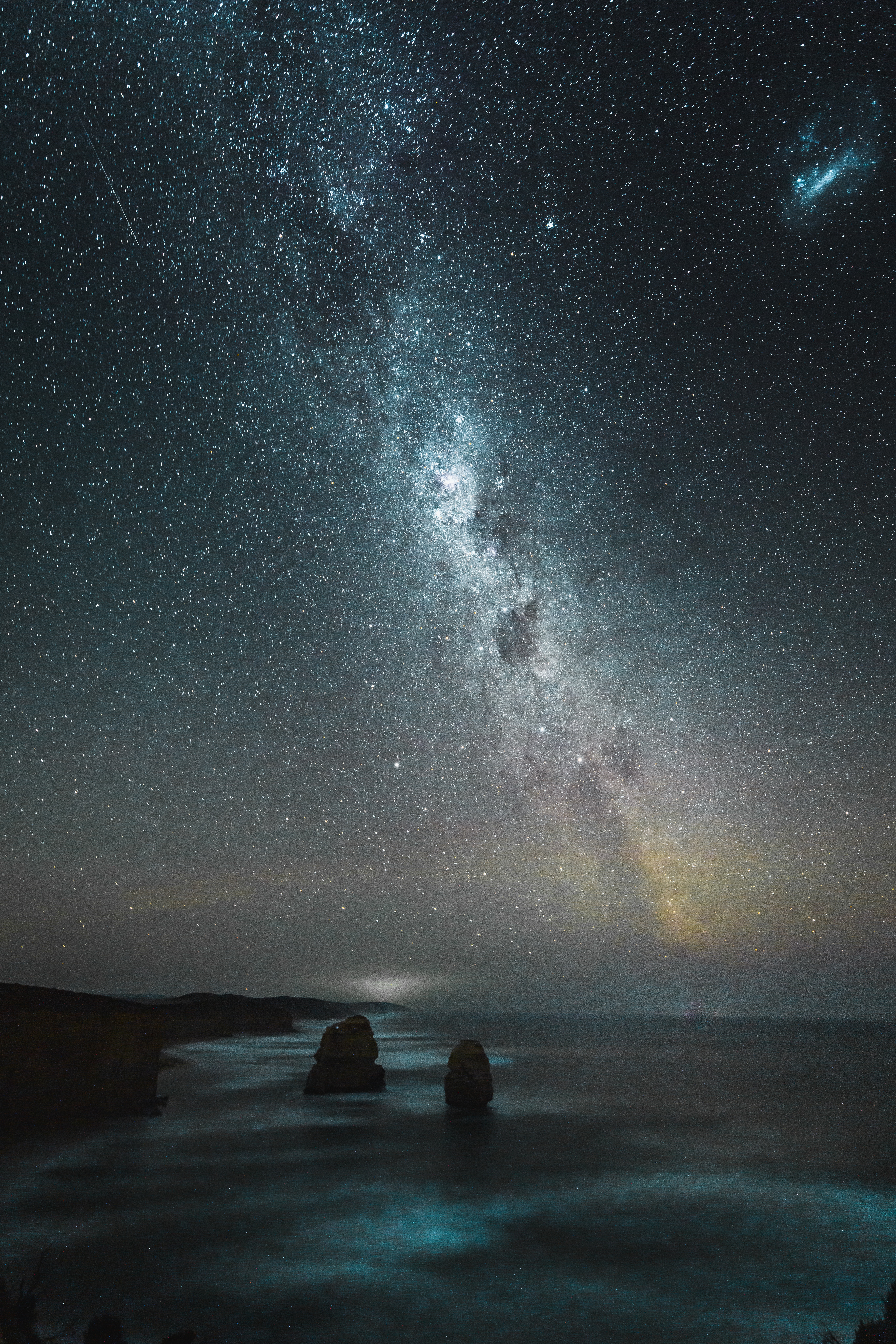 Milky Way beach, nature, starry sky, night Lock Screen