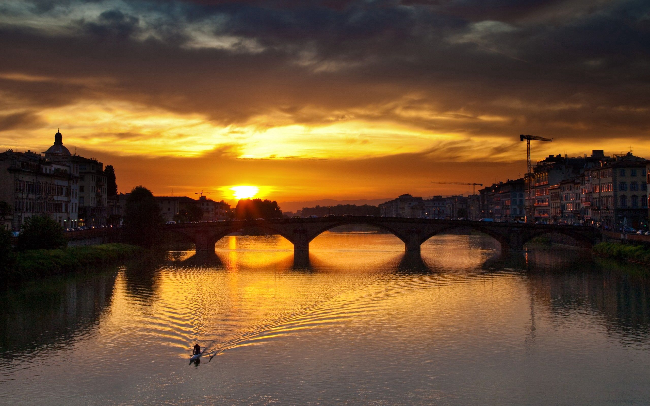 Laden Sie das Städte, Flüsse, Sunset, Architektur, Alt, Brücke, Uralt, Florenz-Bild kostenlos auf Ihren PC-Desktop herunter