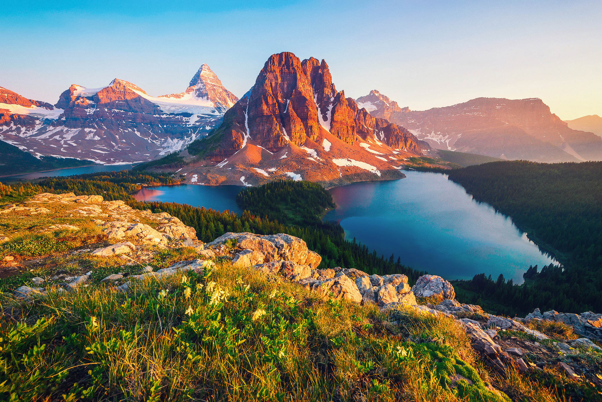 british columbia, mountains, nature, lake Panoramic Wallpapers