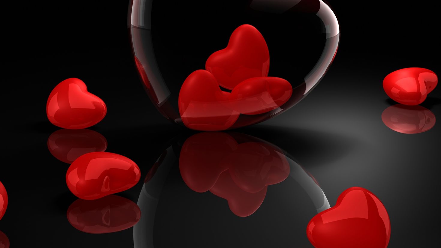 Красные сердечки на черном фоне картинки