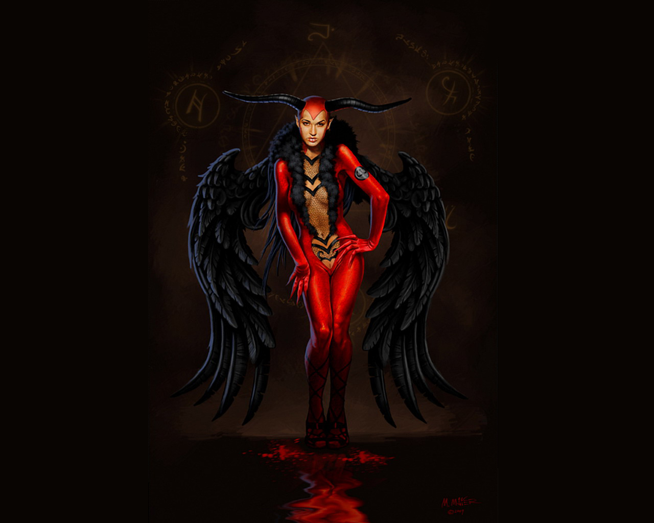 vertical wallpaper dark, demon, evil, horns, wings