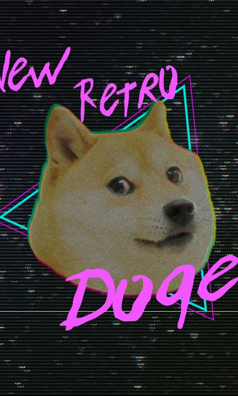 Mobile wallpaper: Dog, Artistic, Meme, Retro Wave, Doge, 1285949 download  the picture for free.