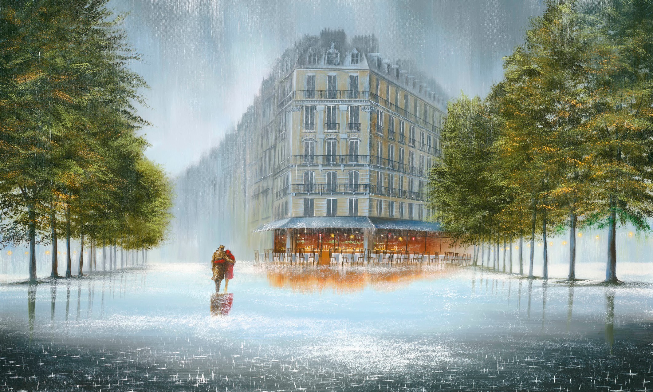 Vertical Backgrounds boulevard, rain, love, artistic
