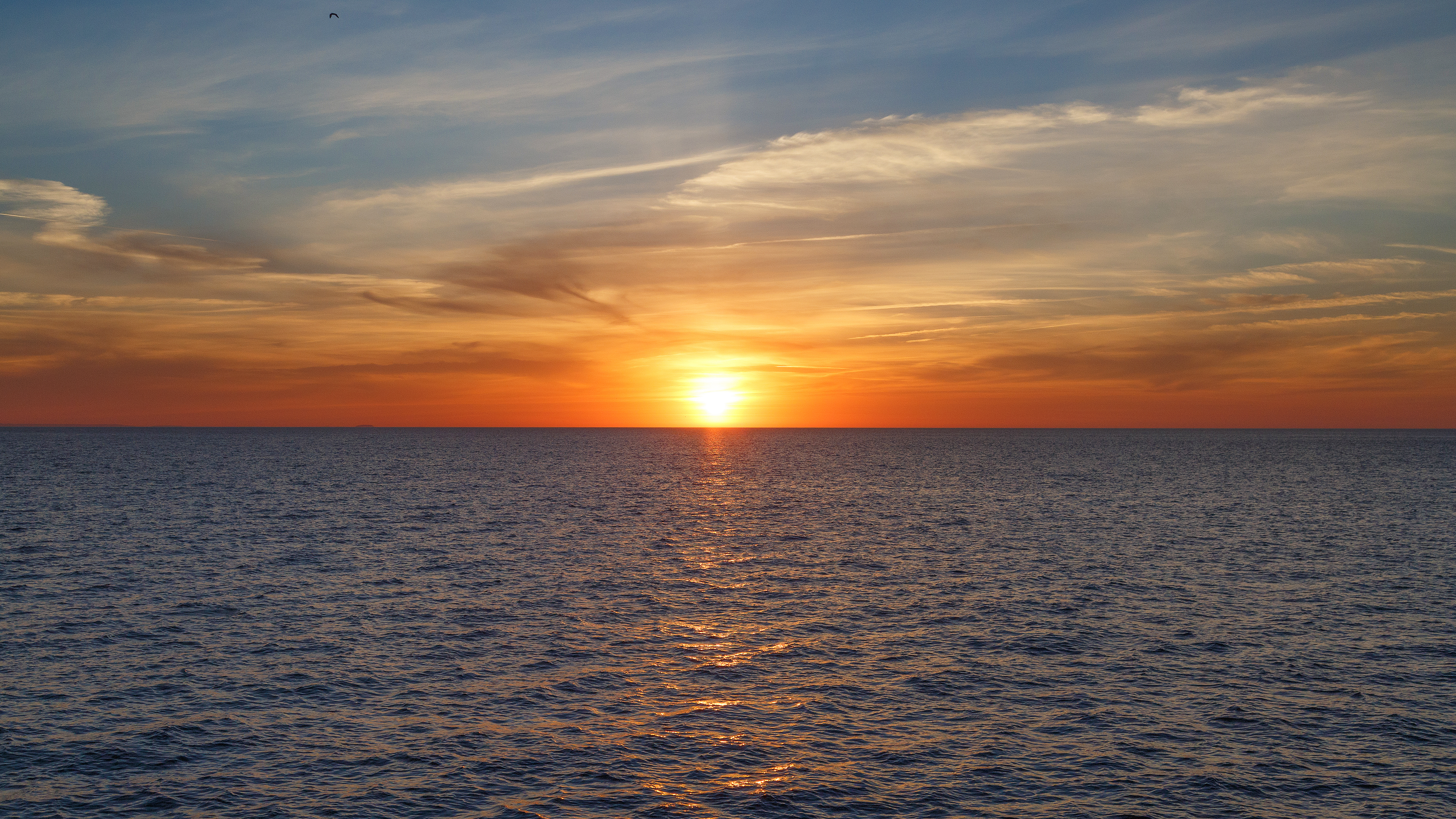 sky, nature, sunset, sea, clouds, horizon High Definition image