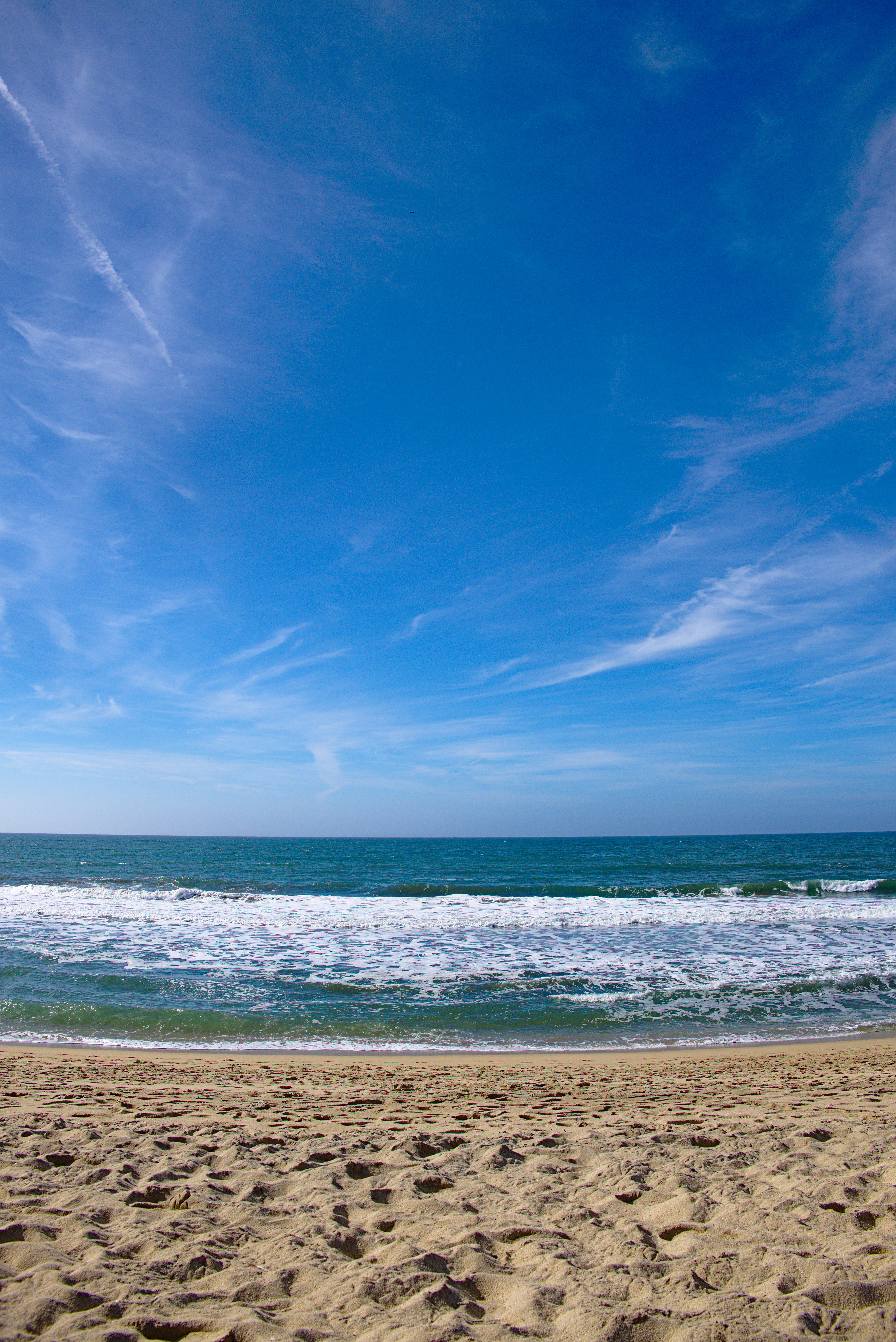 114819 скачать обои горизонт, песок, природа, небо, море, побережье - заставки и картинки бесплатно
