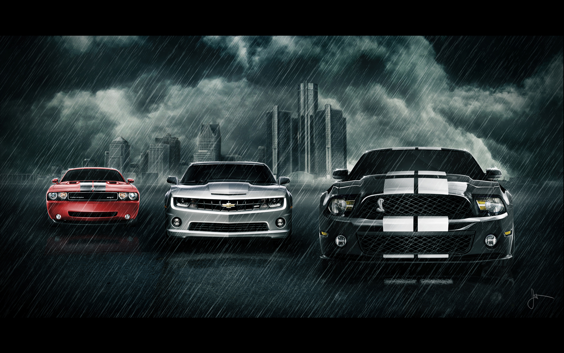 ford mustang, vehicles, car, chevrolet camaro, rain for android