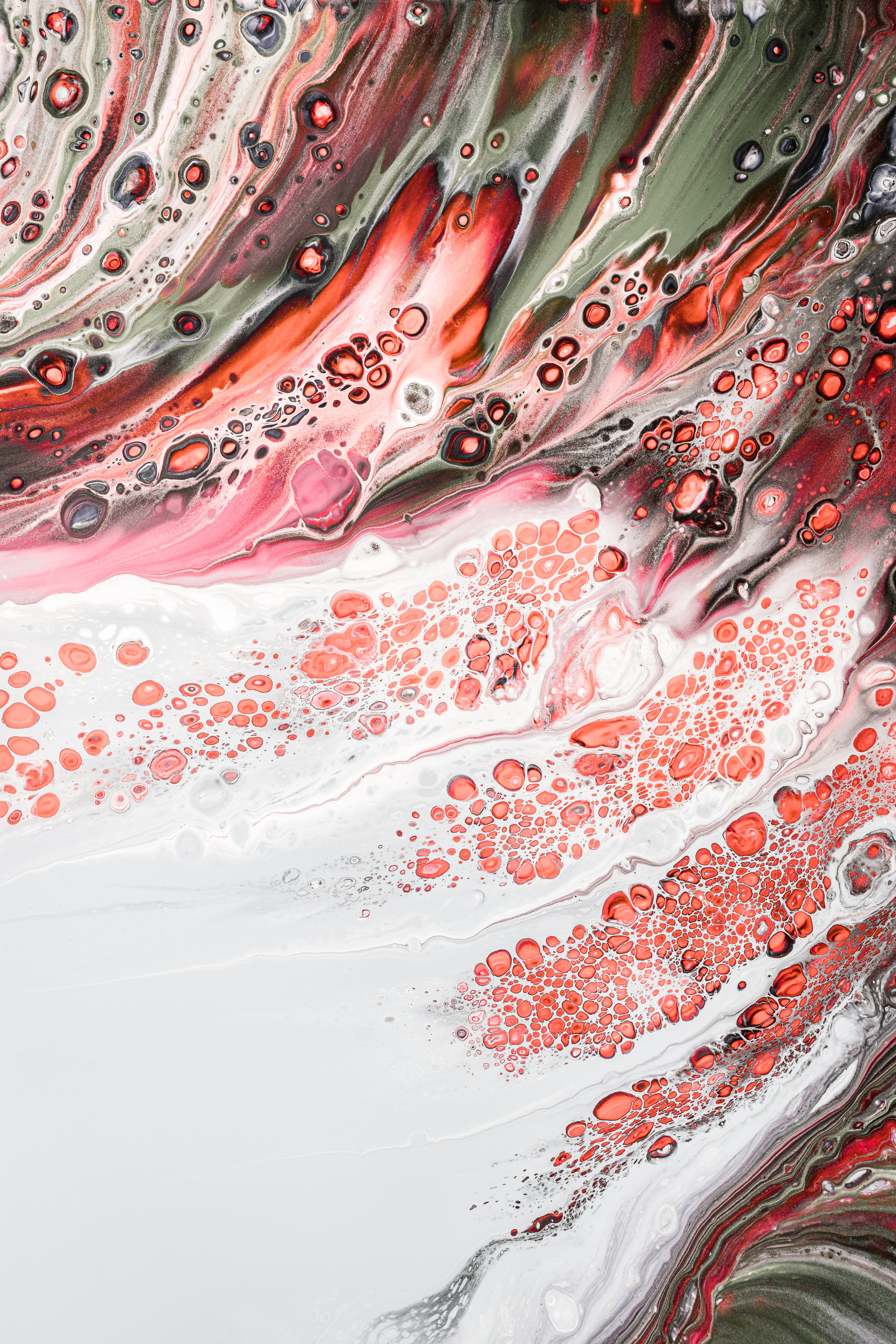 Download Phone wallpaper bubbles, paint, macro, liquid