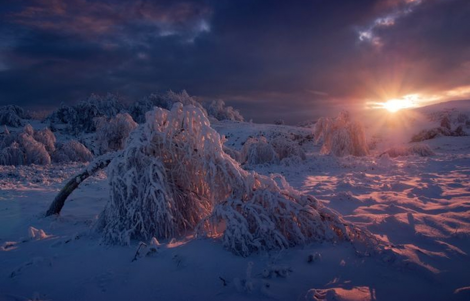 46917 1440x900 PC pictures for free, download snow, blue, landscape, sunset 1440x900 wallpapers on your desktop