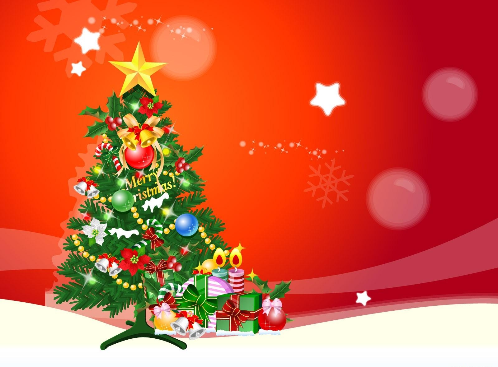 Cool HD Wallpaper gifts, christmas tree, star, presents