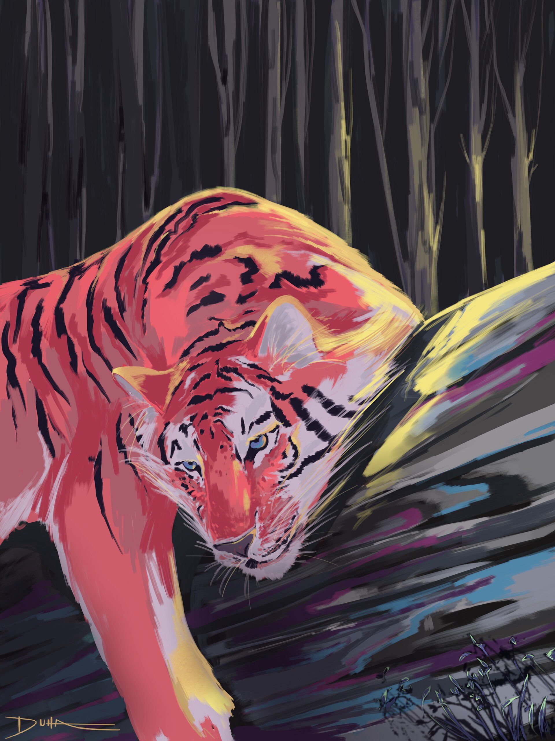 Laden Sie das Kunst, Wild, Große Katze, Big Cat, Tiger, Tier-Bild kostenlos auf Ihren PC-Desktop herunter