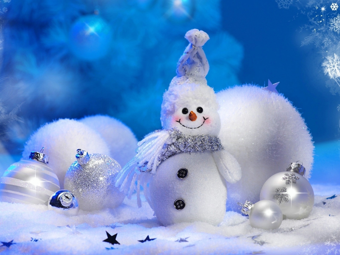 29287 télécharger le fond d'écran fêtes, contexte, nouvelle année, bonhommes de neige, bleu - économiseurs d'écran et images gratuitement