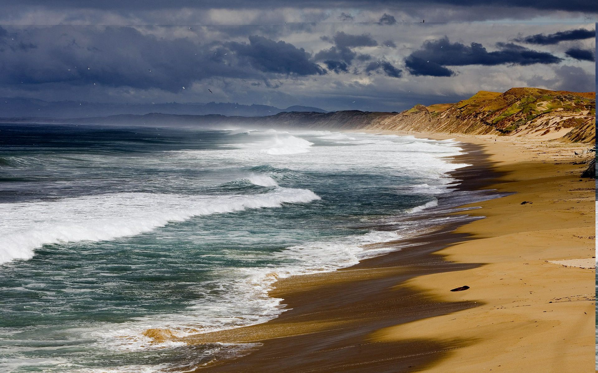 97192 Bild herunterladen natur, sea, waves, sand, ufer, bank, schichten - Hintergrundbilder und Bildschirmschoner kostenlos