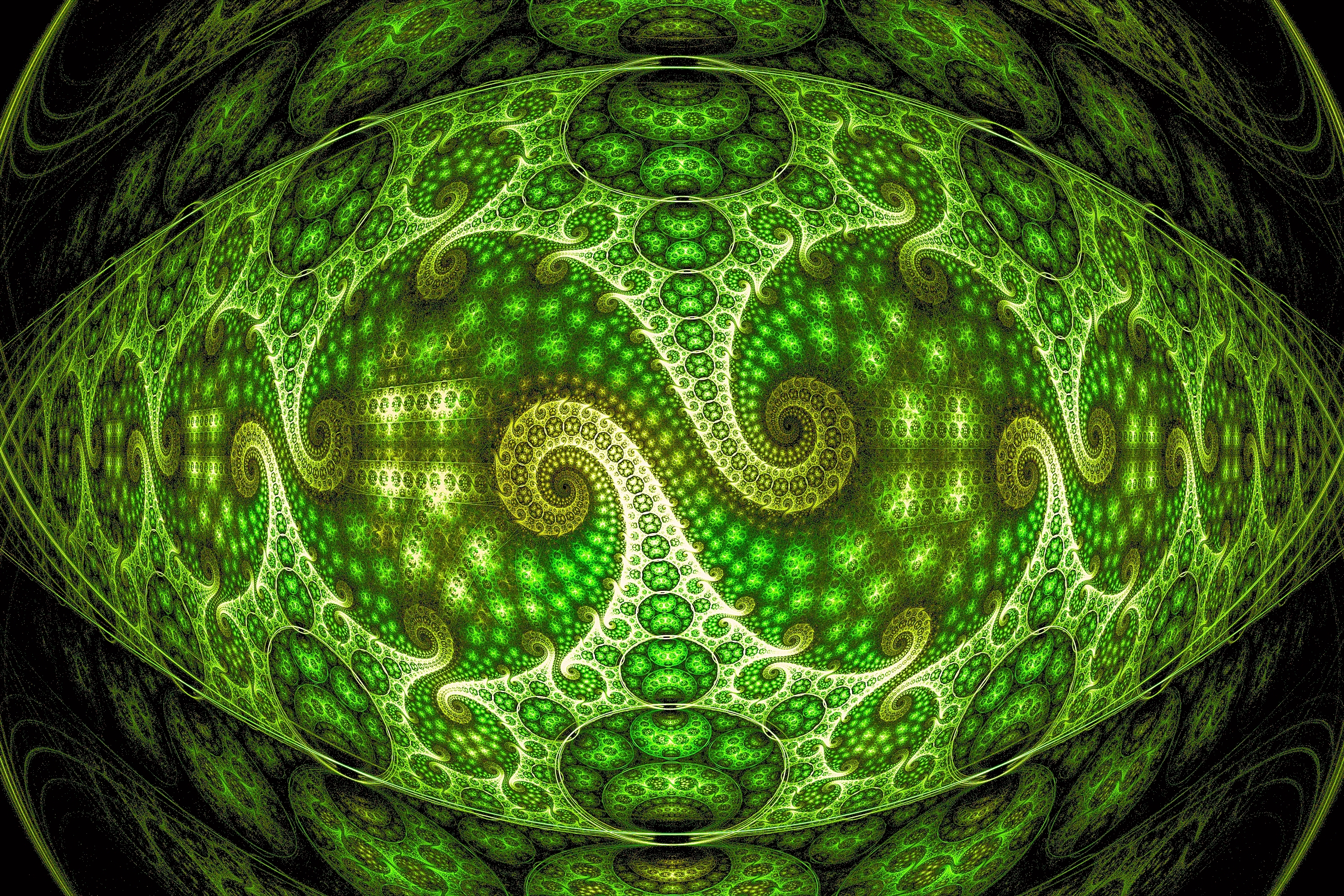 patterns, optical illusion, green, abstract, background, magnification, increase HD wallpaper