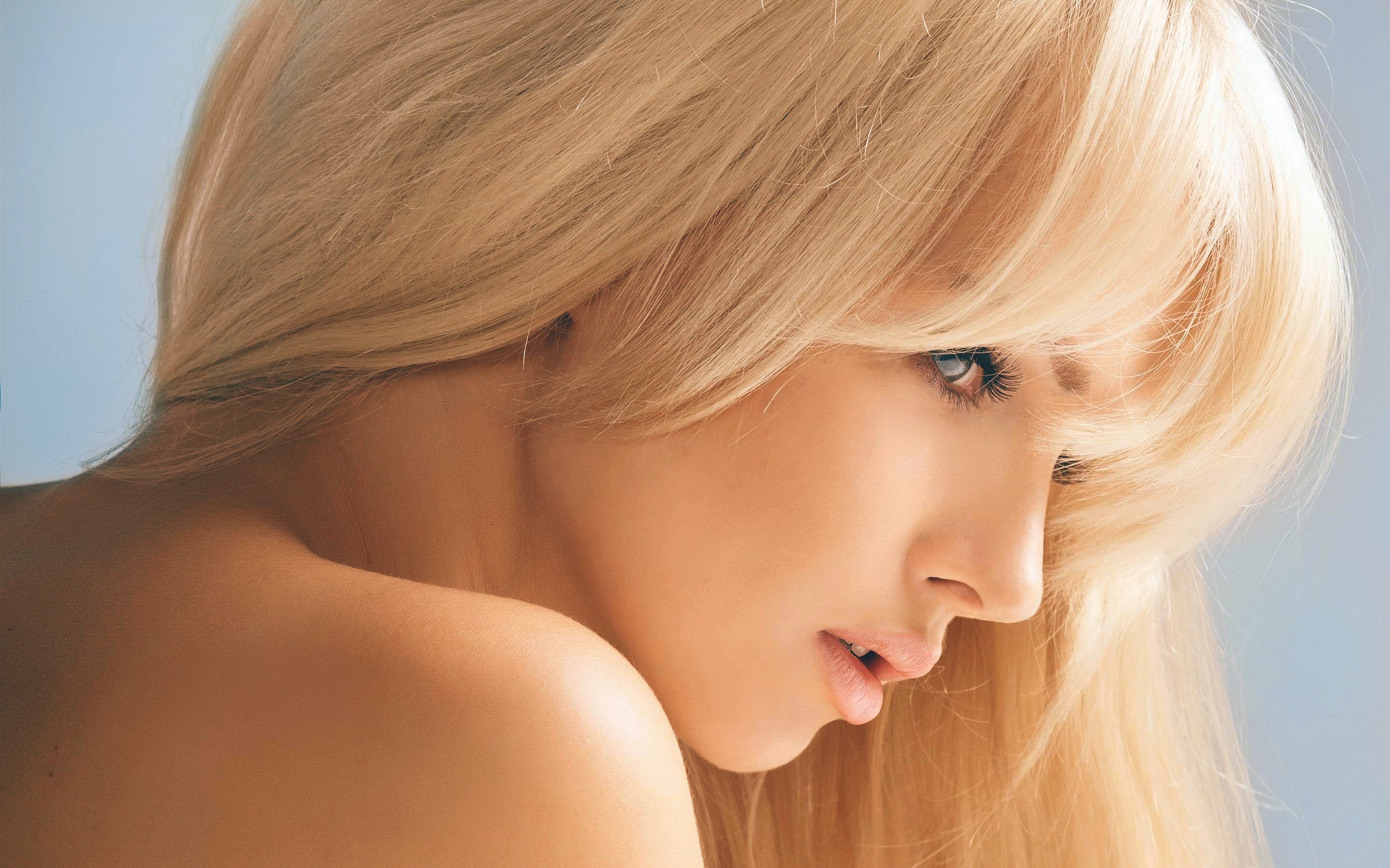 face, women, beautiful, blonde, kiera hudson, model, profile 1080p