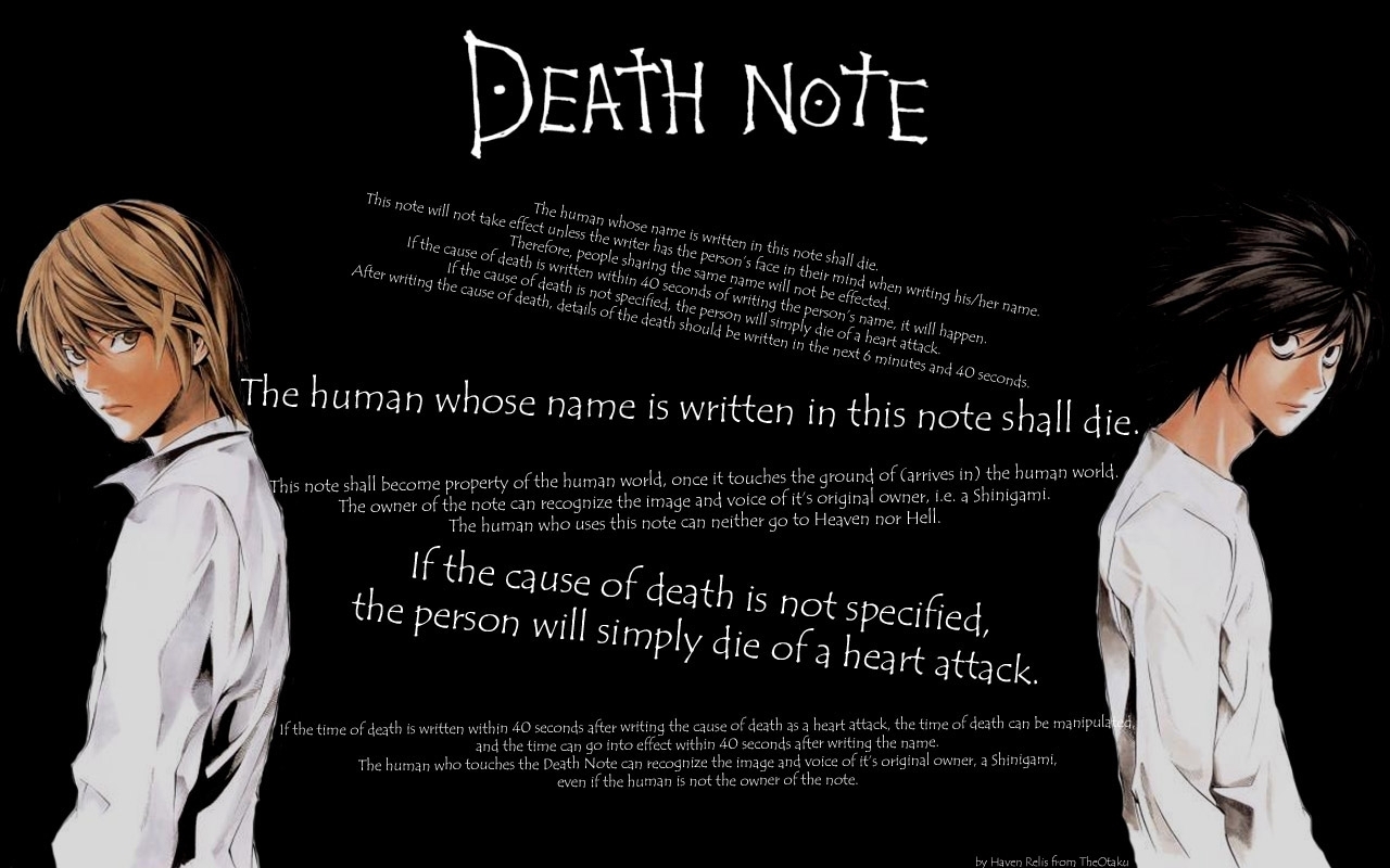1739 скачать обои аниме, тетрадь смерти (death note), черные, мультфильмы, мужчины - заставки и картинки бесплатно