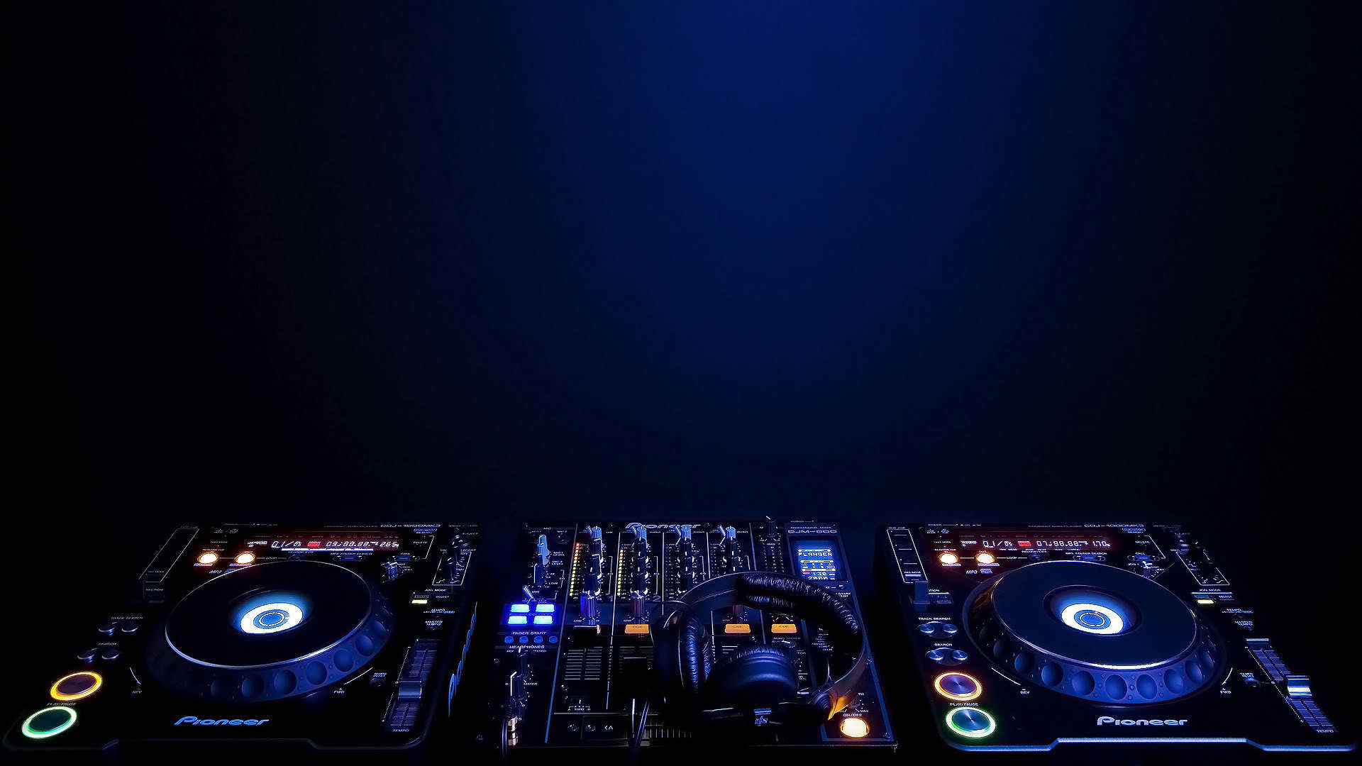 music, headphones, background, blue HD wallpaper
