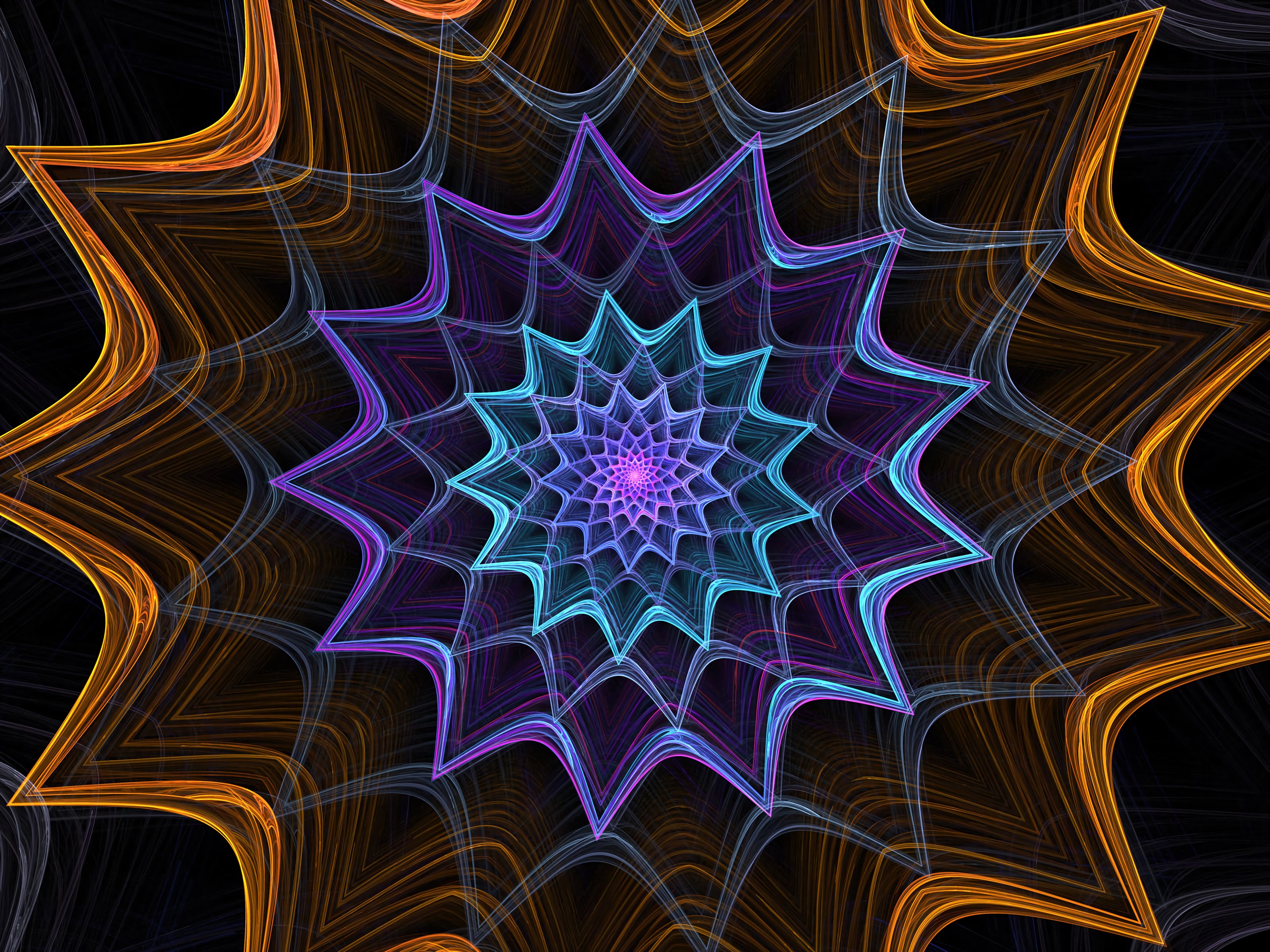intricate, fractal, web, pattern HD Mobile