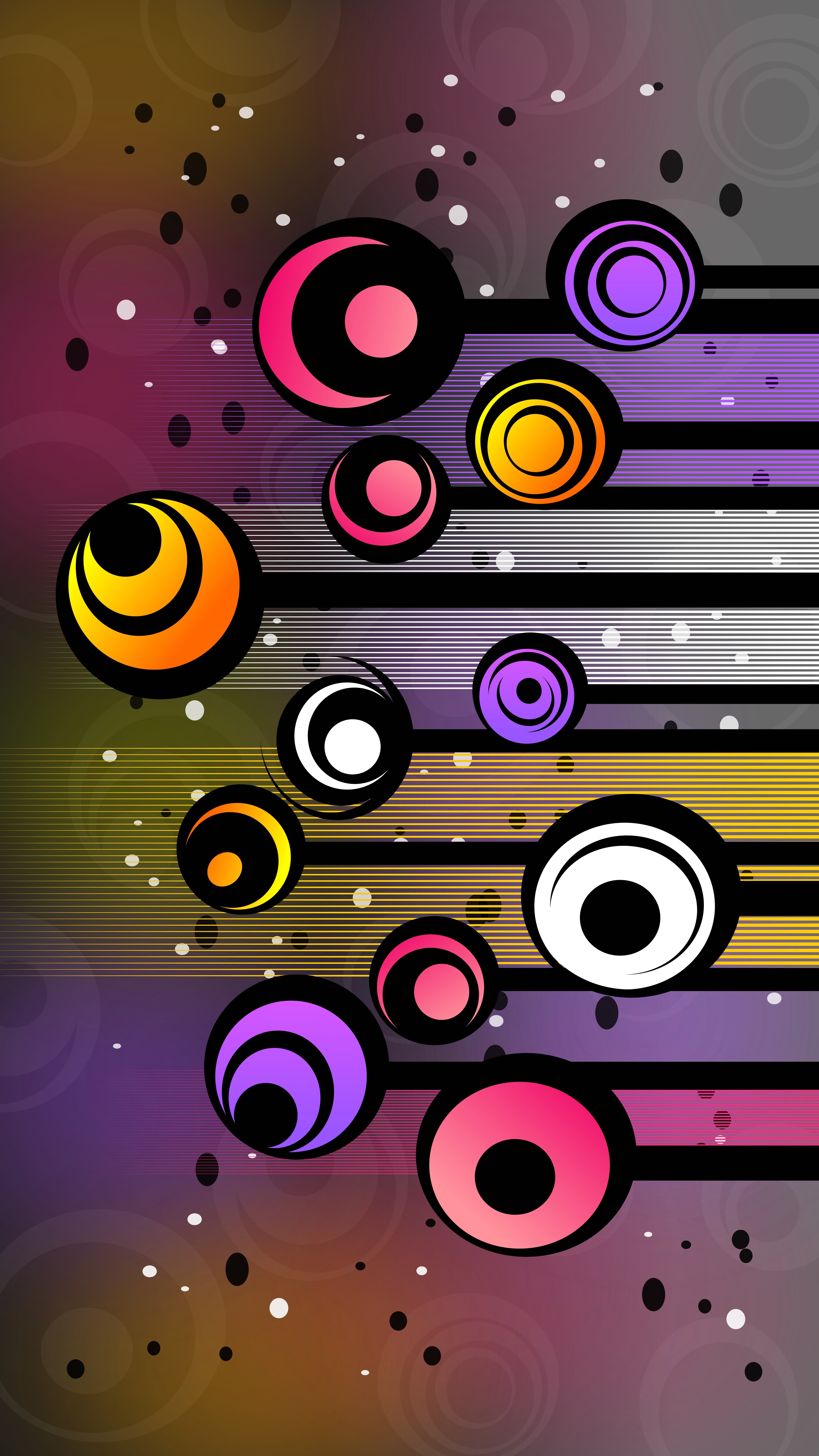 Download mobile wallpaper Vector, Lines, Patterns, Circles, Multicolored, Motley for free.