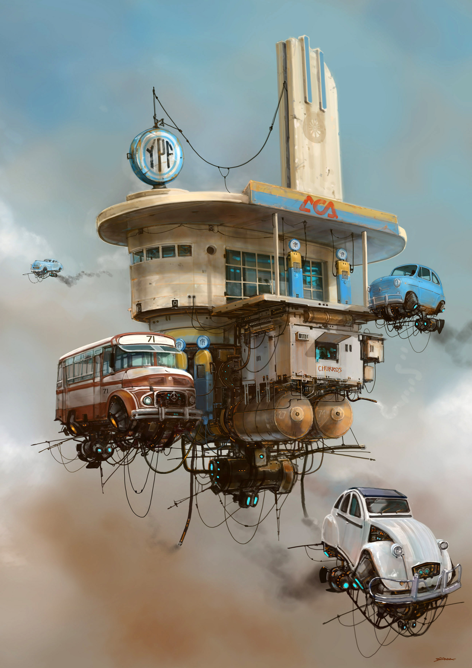 wallpapers sci-fi, auto, sky, art, building, fiction, that's incredible, ssi-fi