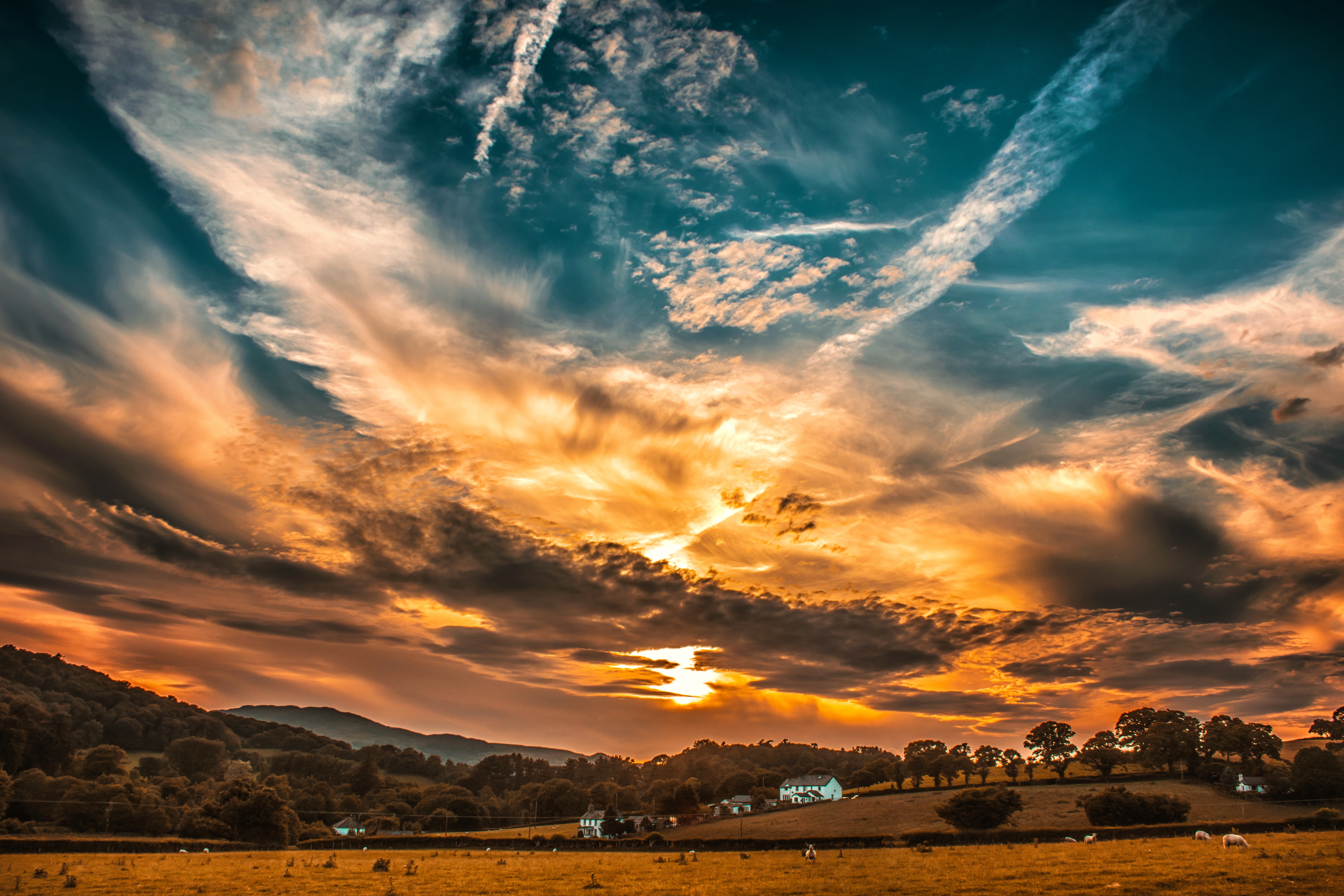 71651 Hintergrundbilder und Sunset Bilder auf dem Desktop. Laden Sie clouds, horizont, sky, feld Bildschirmschoner kostenlos auf den PC herunter