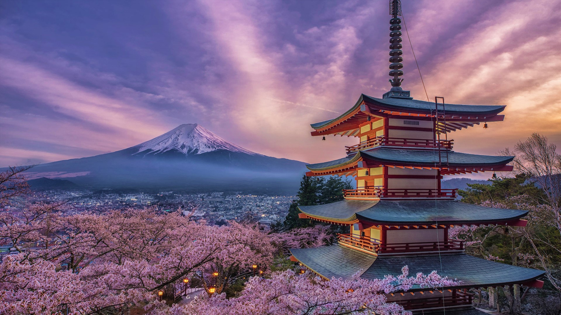 866095壁紙のダウンロード宗教的, パゴダ, 桜の花, 日本, 富士山, さくら, 春-スクリーンセーバーと写真を無料で