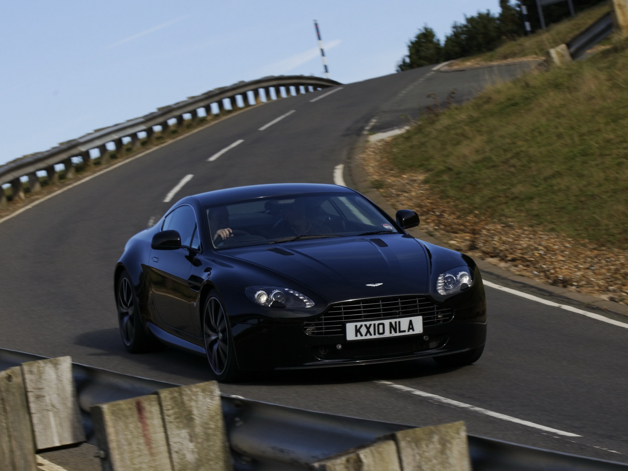 aston martin, cars, black, front view, style, 2010, track, v8, route phone wallpaper