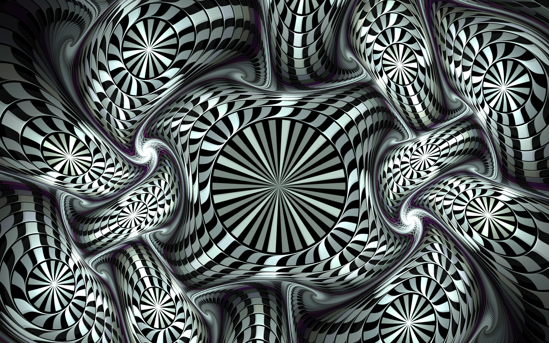 3d art, black & white, artistic, fractal lock screen backgrounds