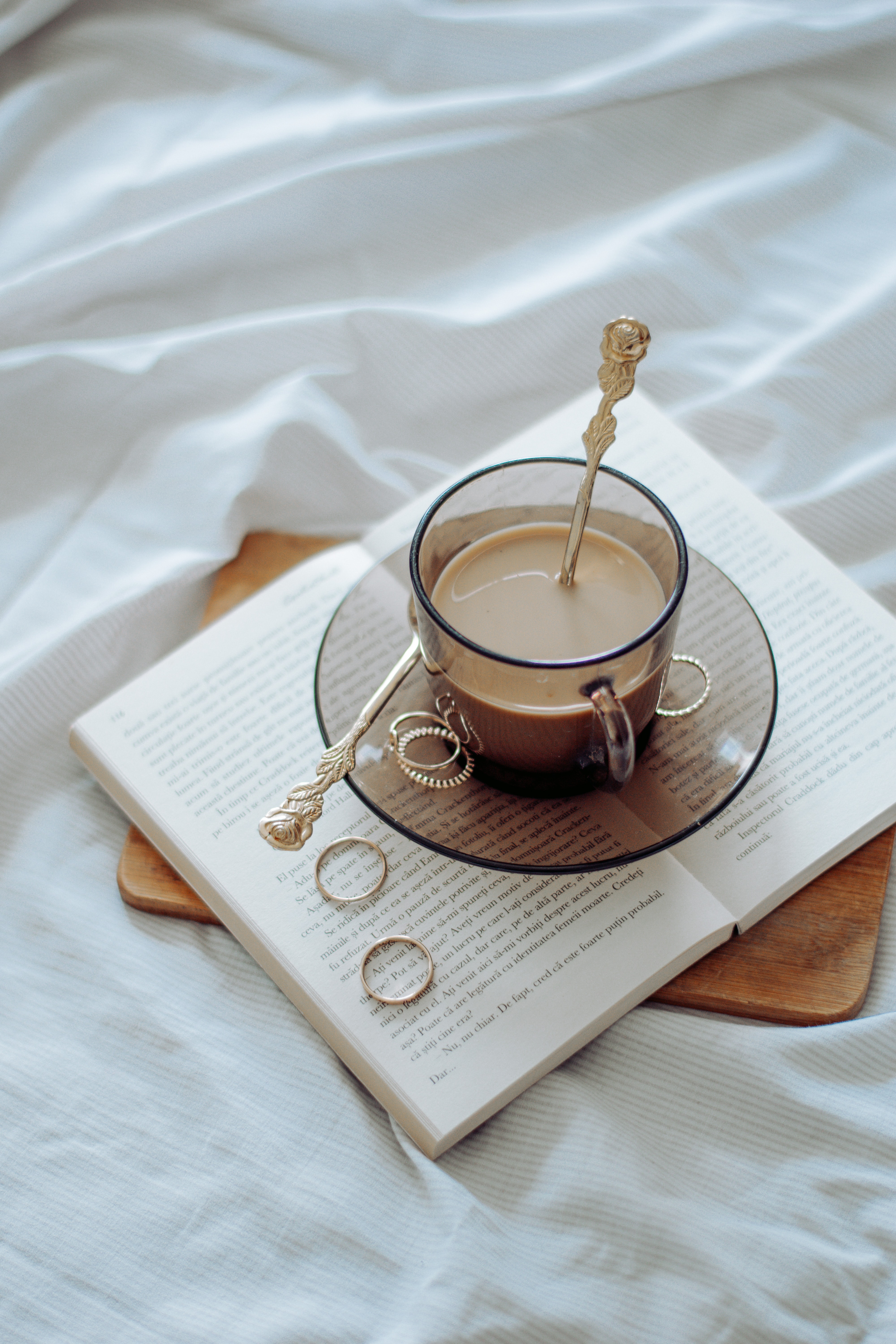 miscellaneous, rings, coffee, miscellanea, cup, cloth, book for android