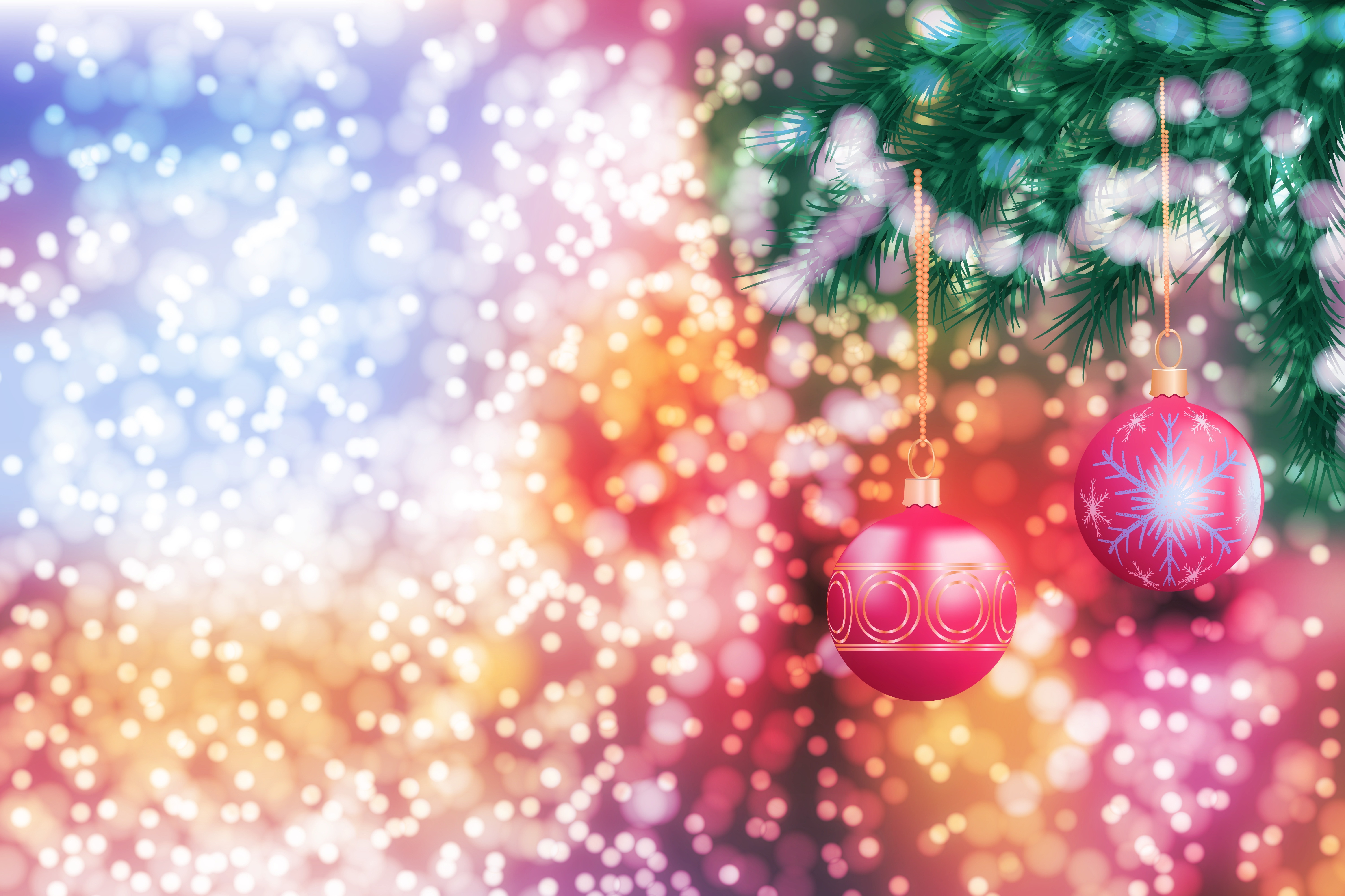 1080p Wallpaper branch, new year, holidays, christmas tree toys Balls