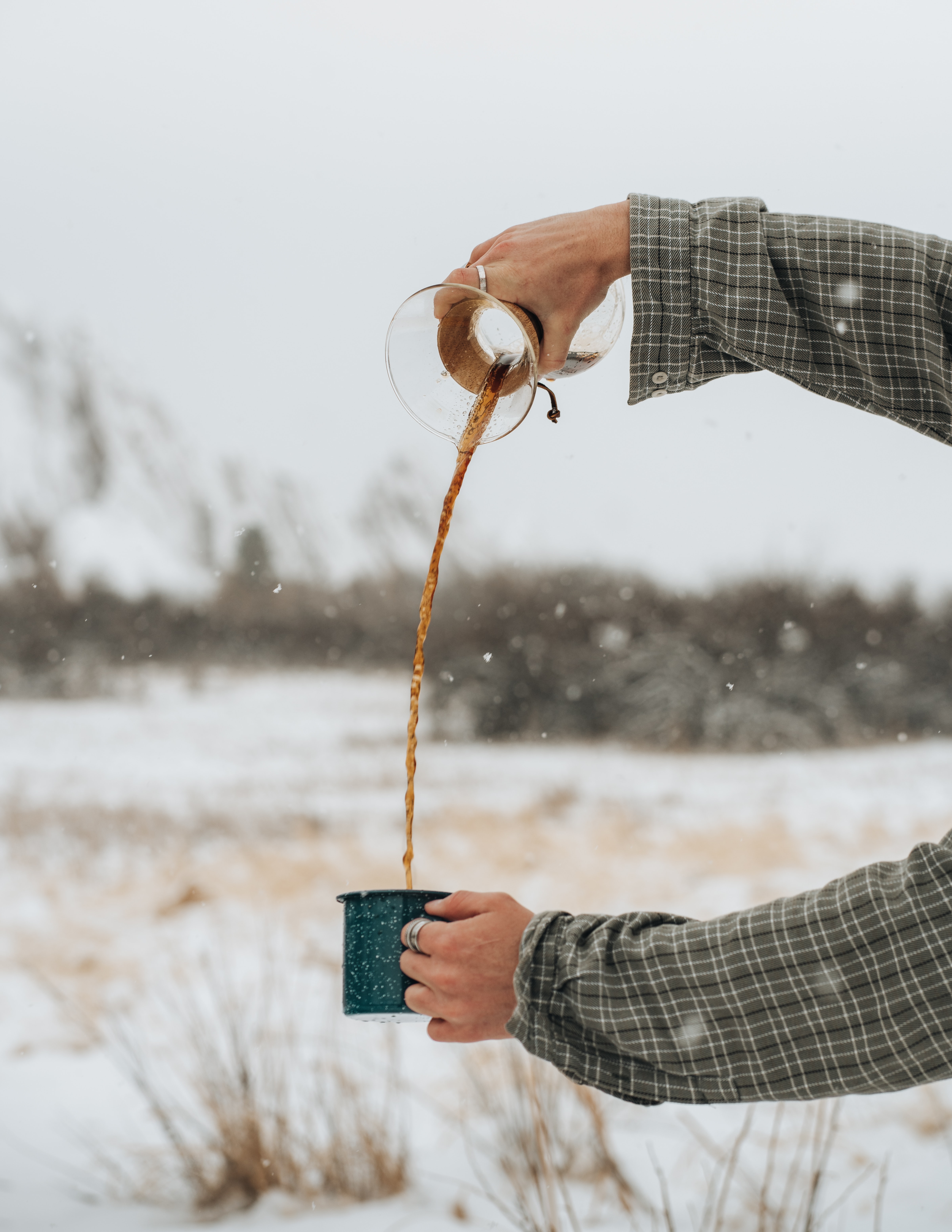 winter, snow, coffee, miscellanea, miscellaneous, cup, hands, mug