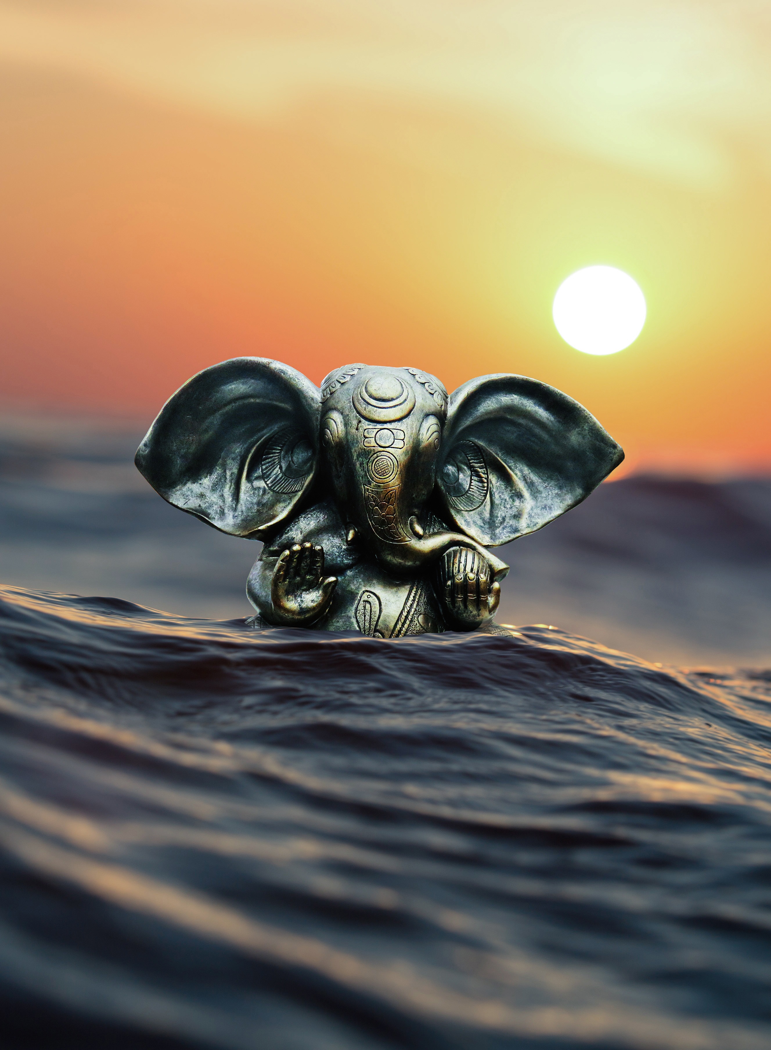 ganesha, hinduism, miscellaneous, water, miscellanea, statuette, elephant for android