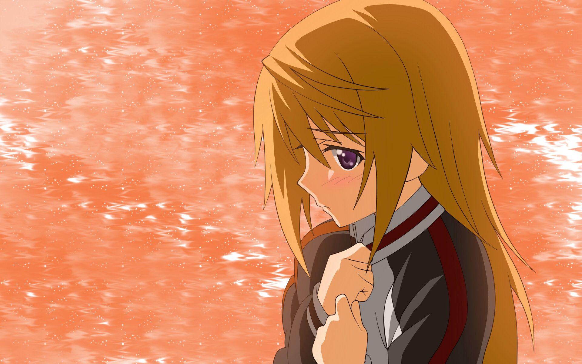 Download mobile wallpaper Anime, Rain, Sadness, Girl, Blonde for free.