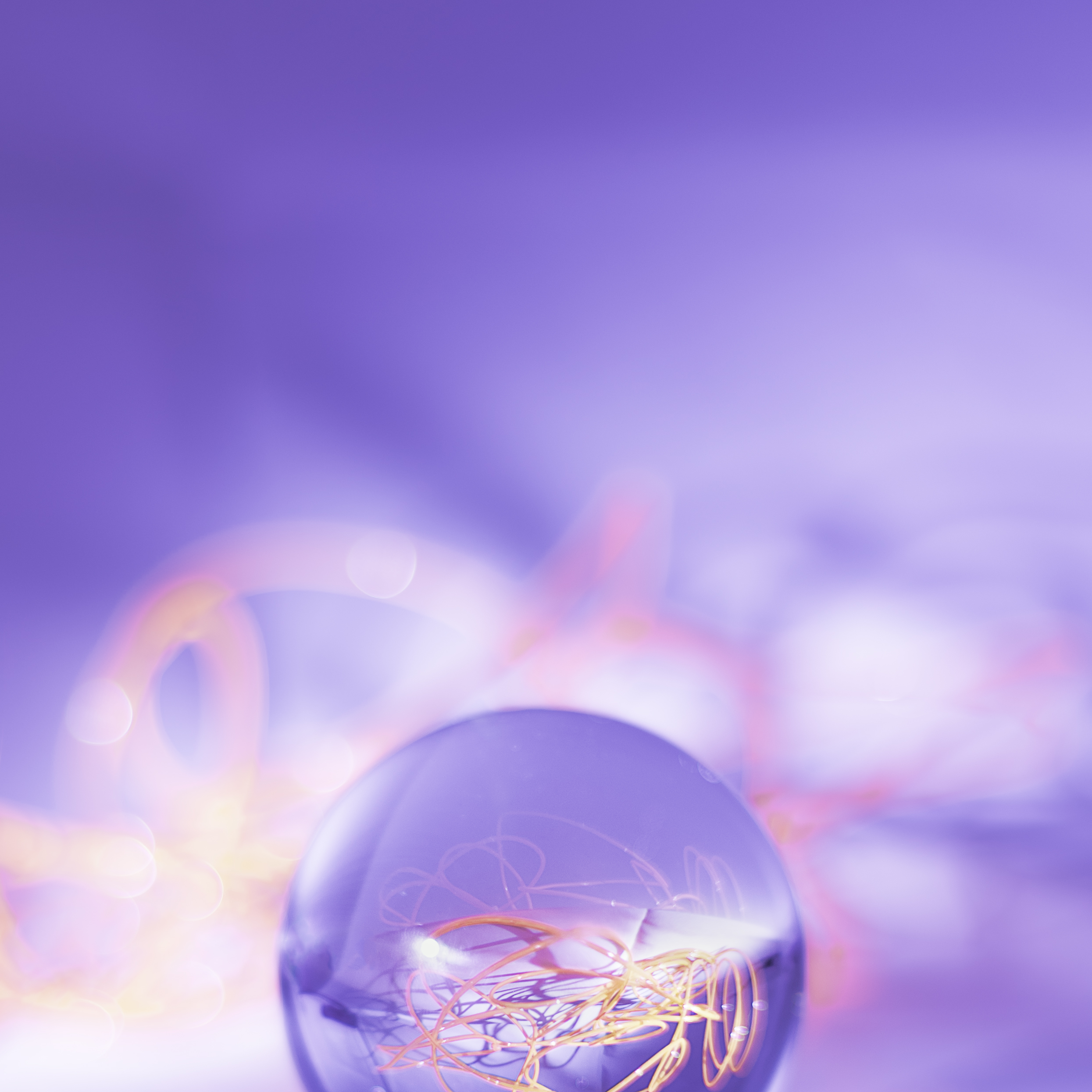 ball, crystal, purple, violet, reflection, macro 8K